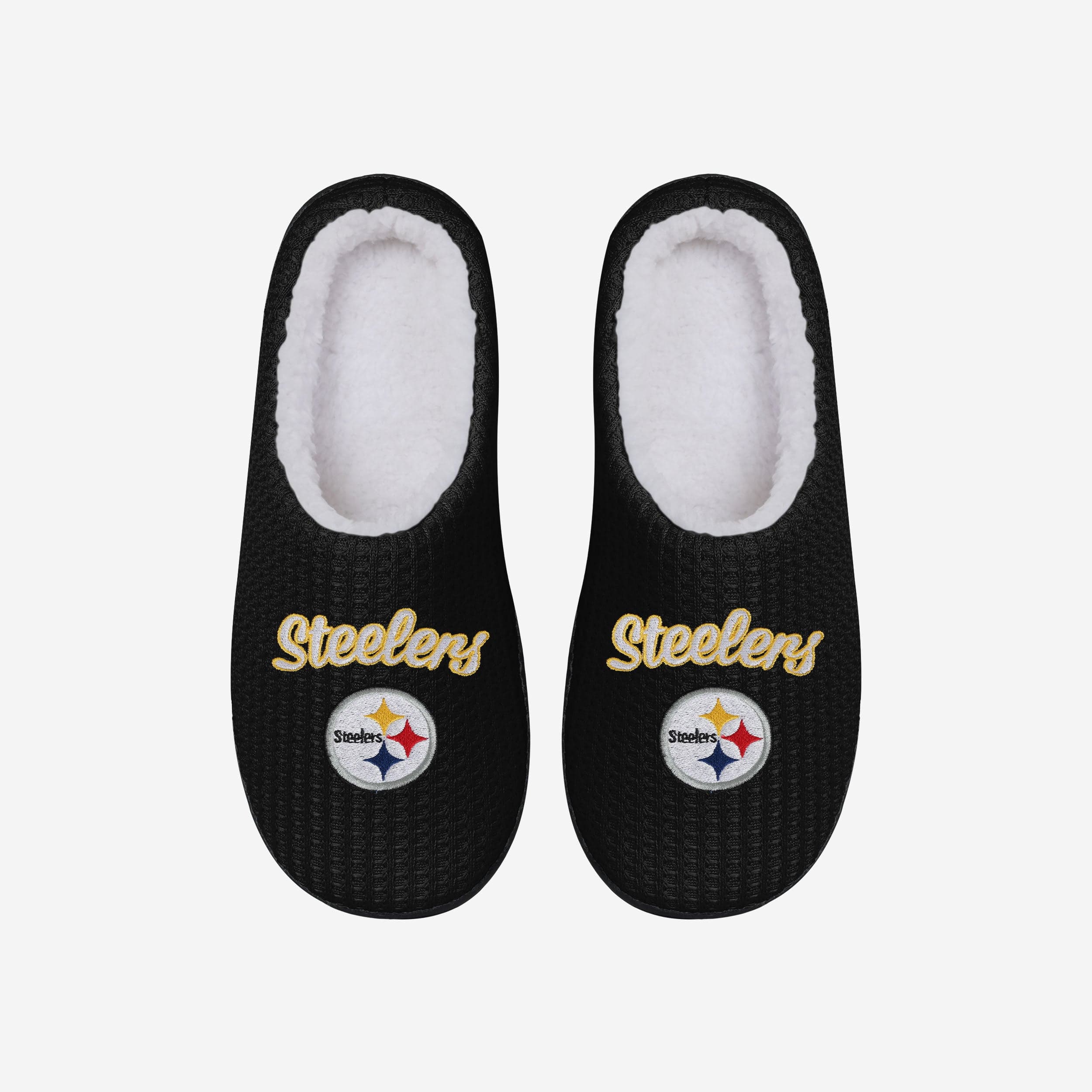 Pittsburgh Steelers Womens Sherpa Lined Memory Foam Slipper - Image 2