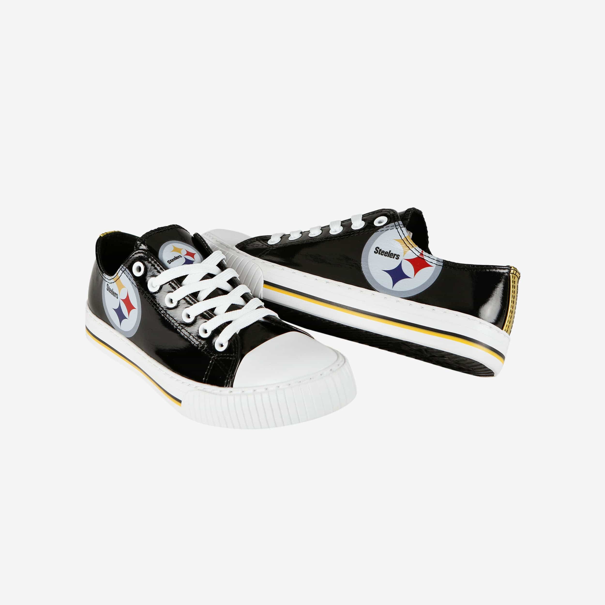 Pittsburgh Steelers Womens Team Color Metallic Low Top Canvas Shoes - Image 4
