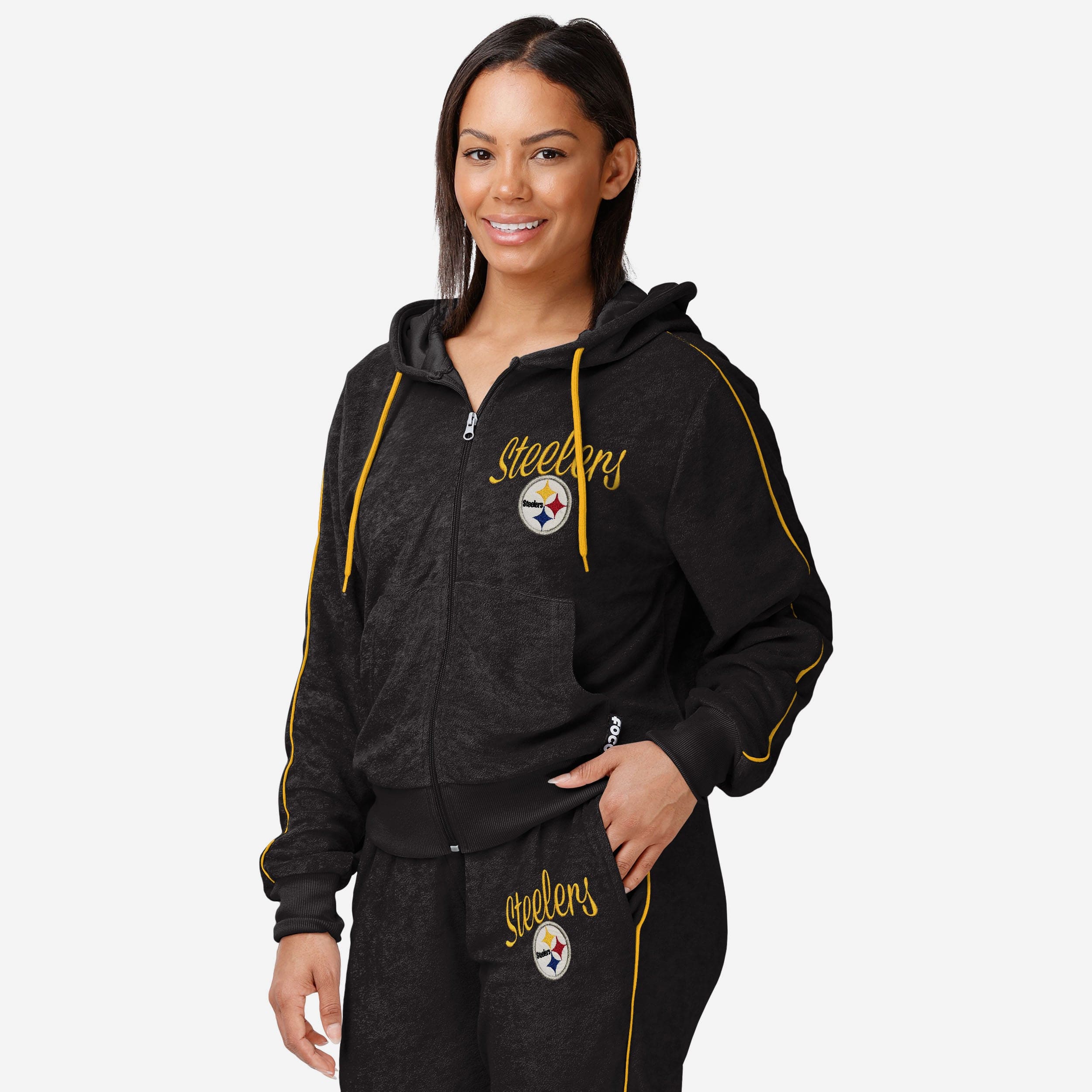Pittsburgh Steelers Womens Terry Knit Zip Up Top