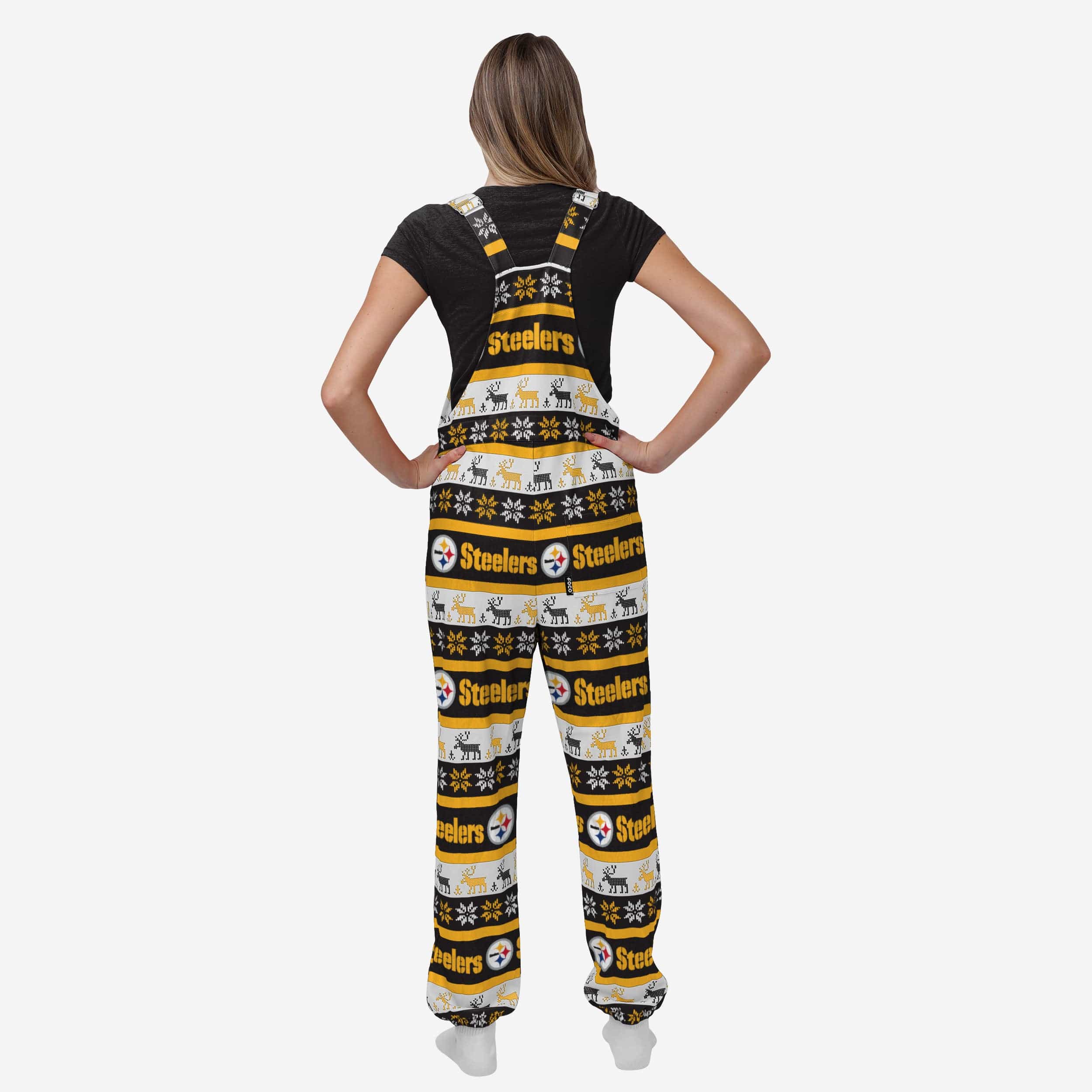 Pittsburgh Steelers Womens Ugly Home Gating Bib Overalls - Image 2