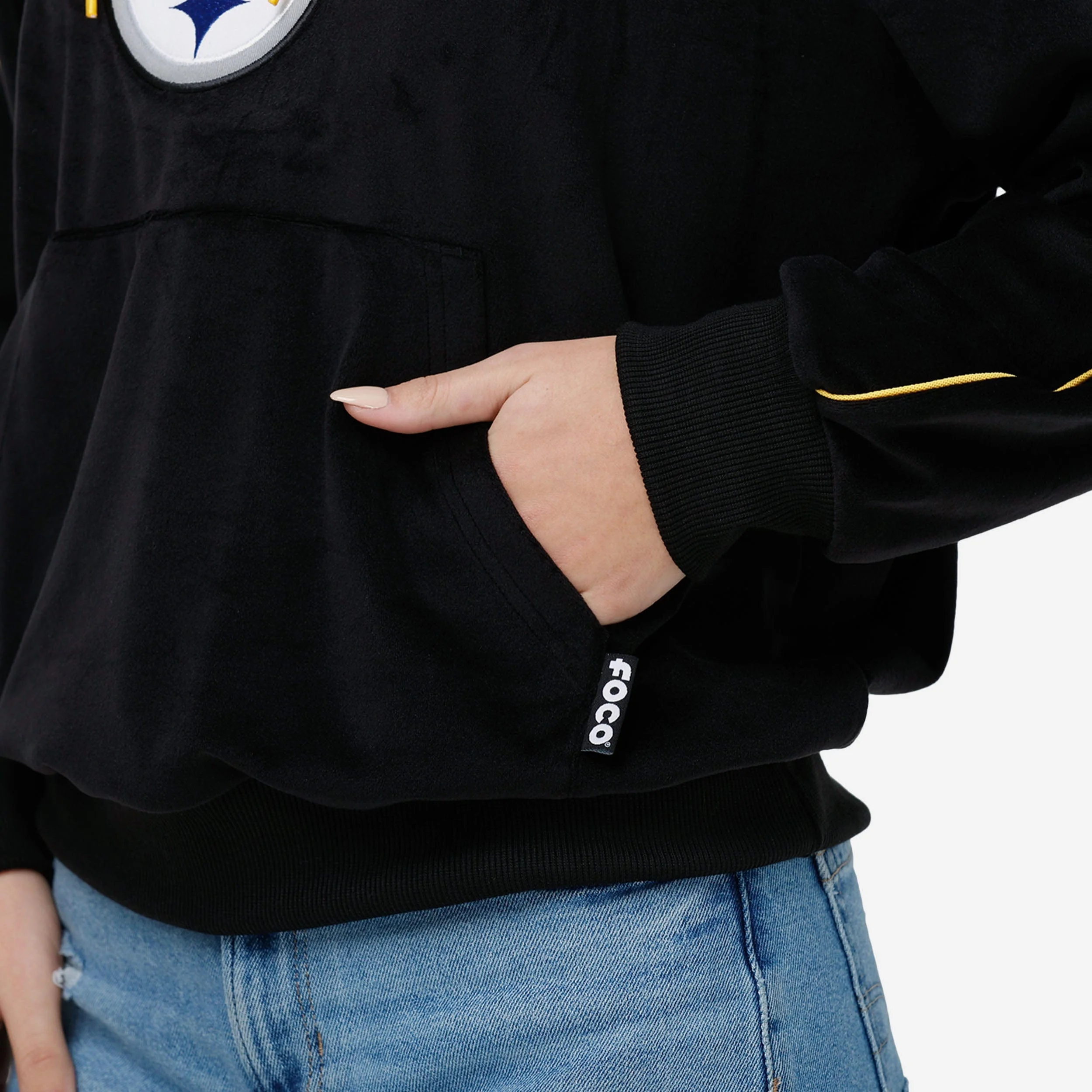Pittsburgh Steelers Womens Velour Hooded Sweatshirt - Image 3