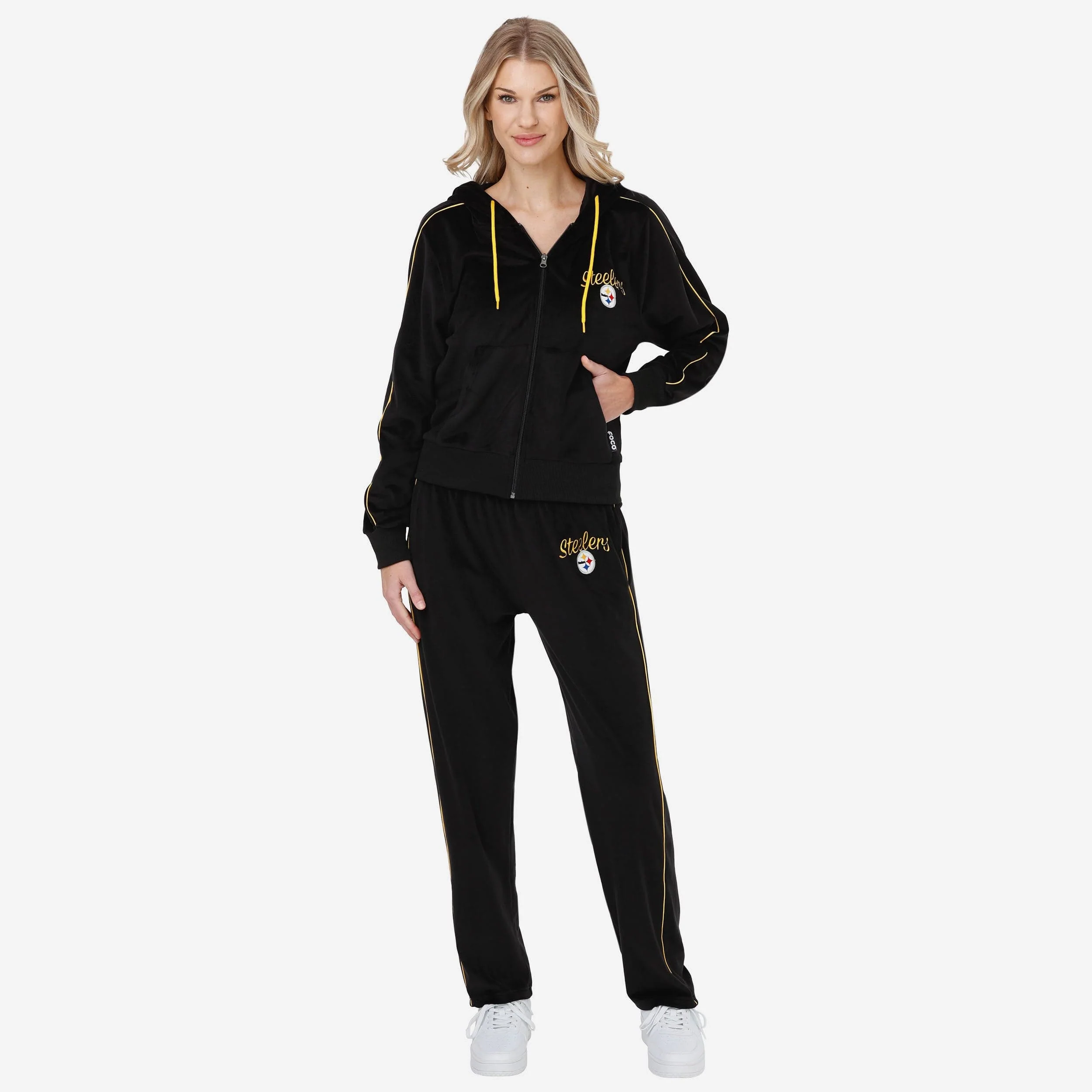 Pittsburgh Steelers Womens Velour Zip Up Top - Image 5