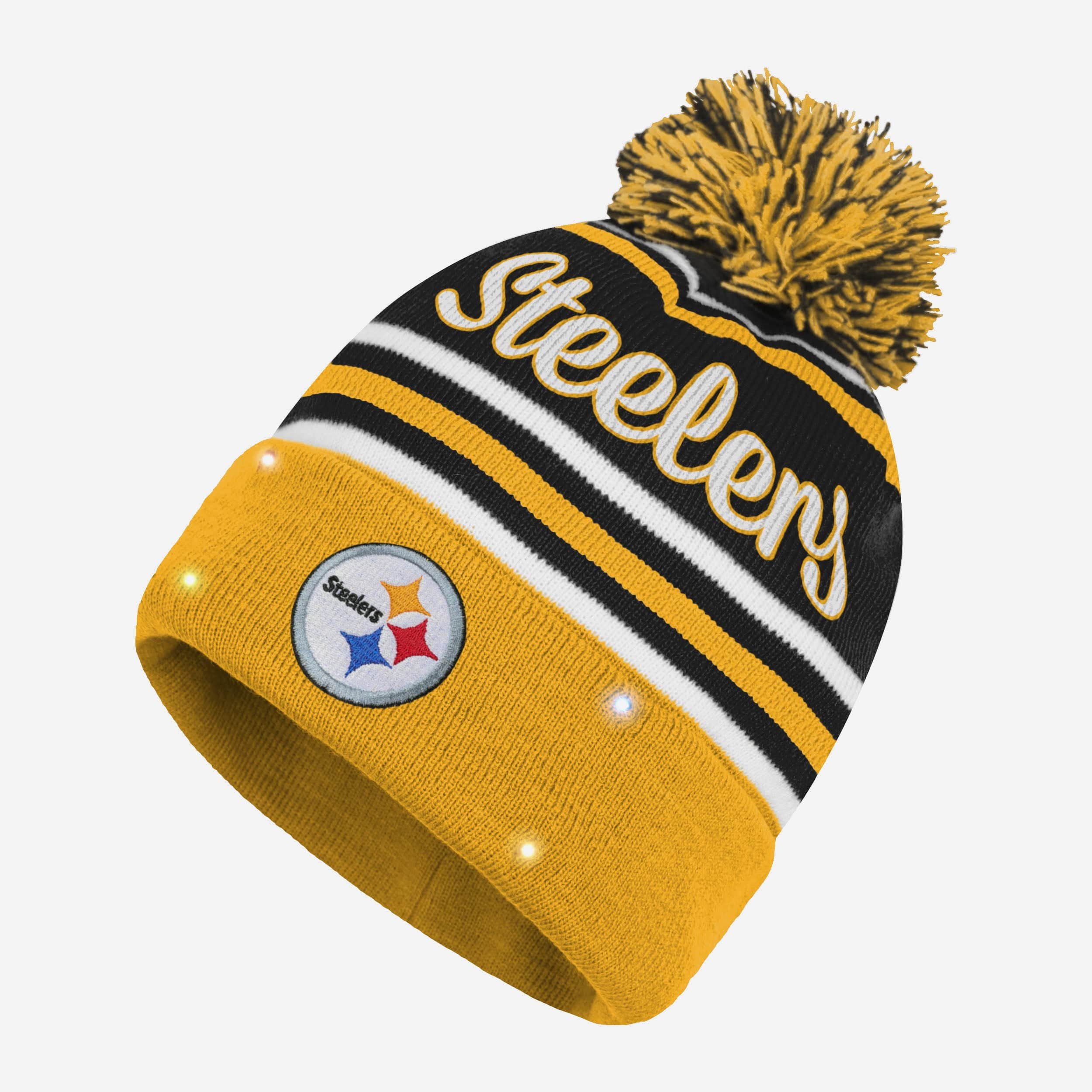 Pittsburgh Steelers Womens Wordmark Script Light Up Beanie