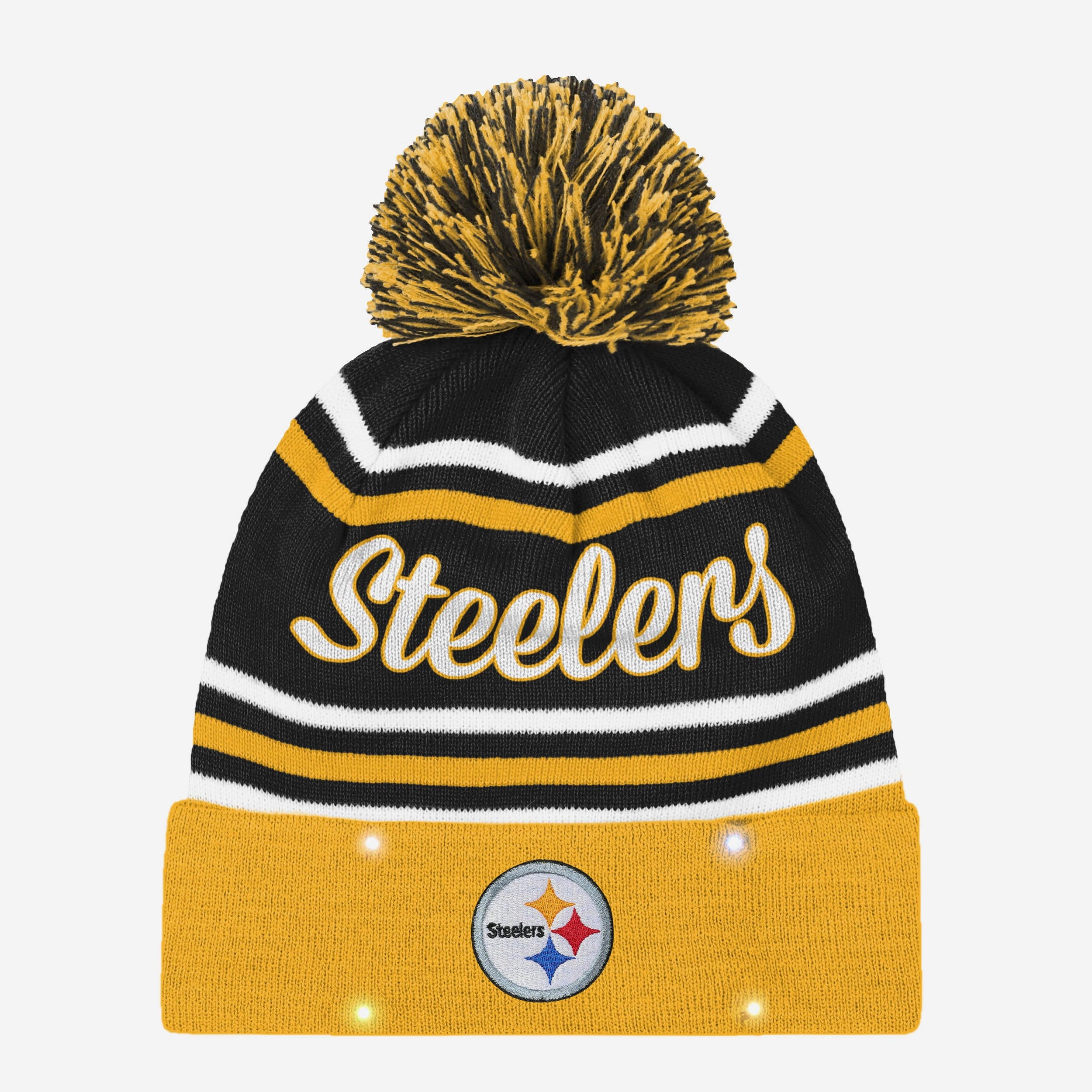 Pittsburgh Steelers Womens Wordmark Script Light Up Beanie - Image 2