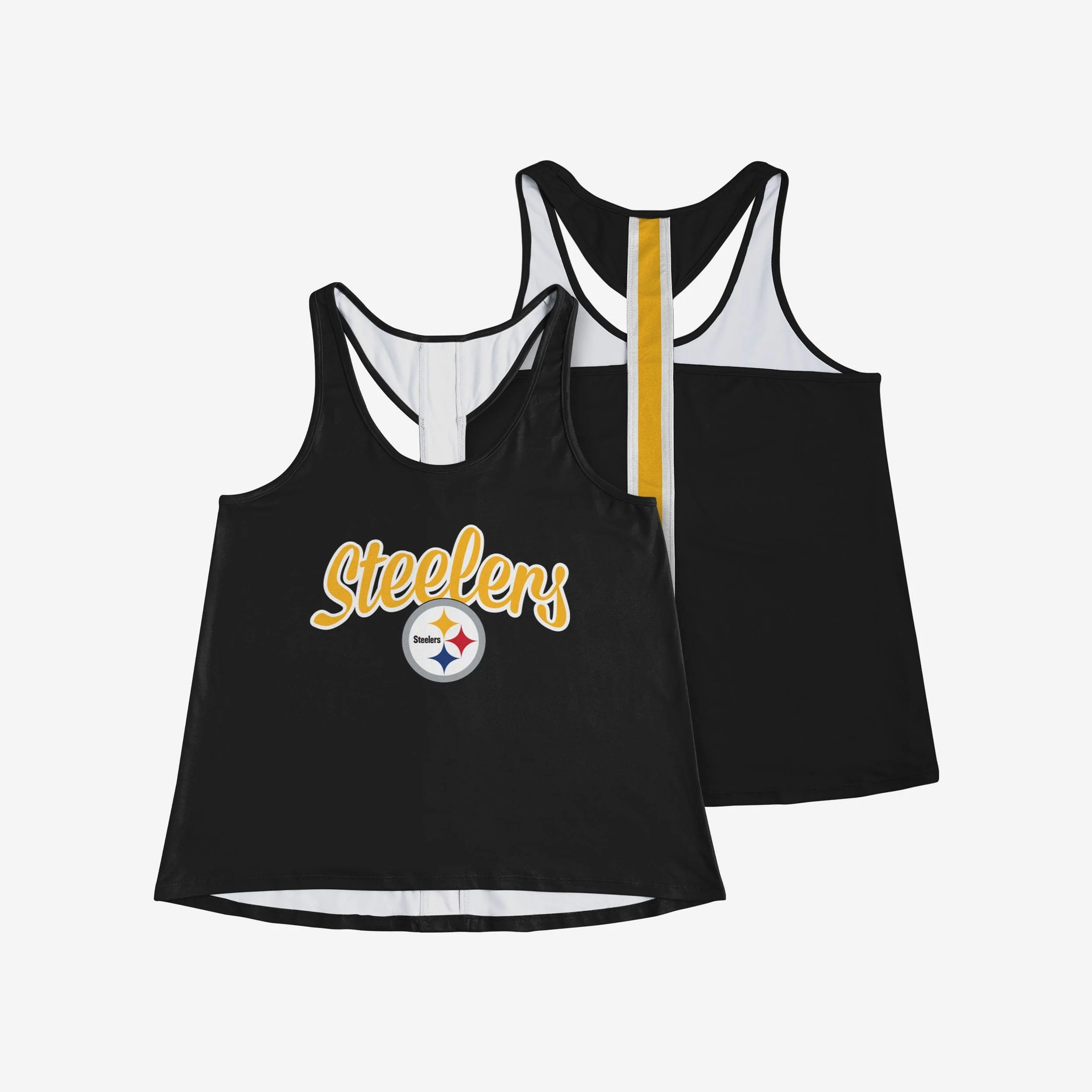 Pittsburgh Steelers Womens Wordmark Team Stripe Sleeveless Top - Image 3