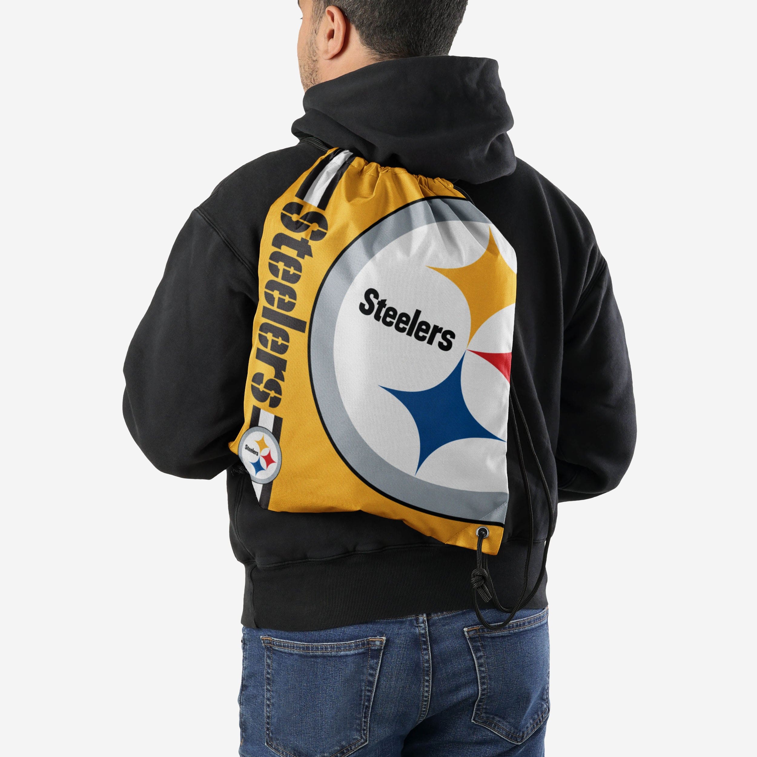 Pittsburgh Steelers Yellow Alternate Color Big Logo Drawstring Backpack - Image 2