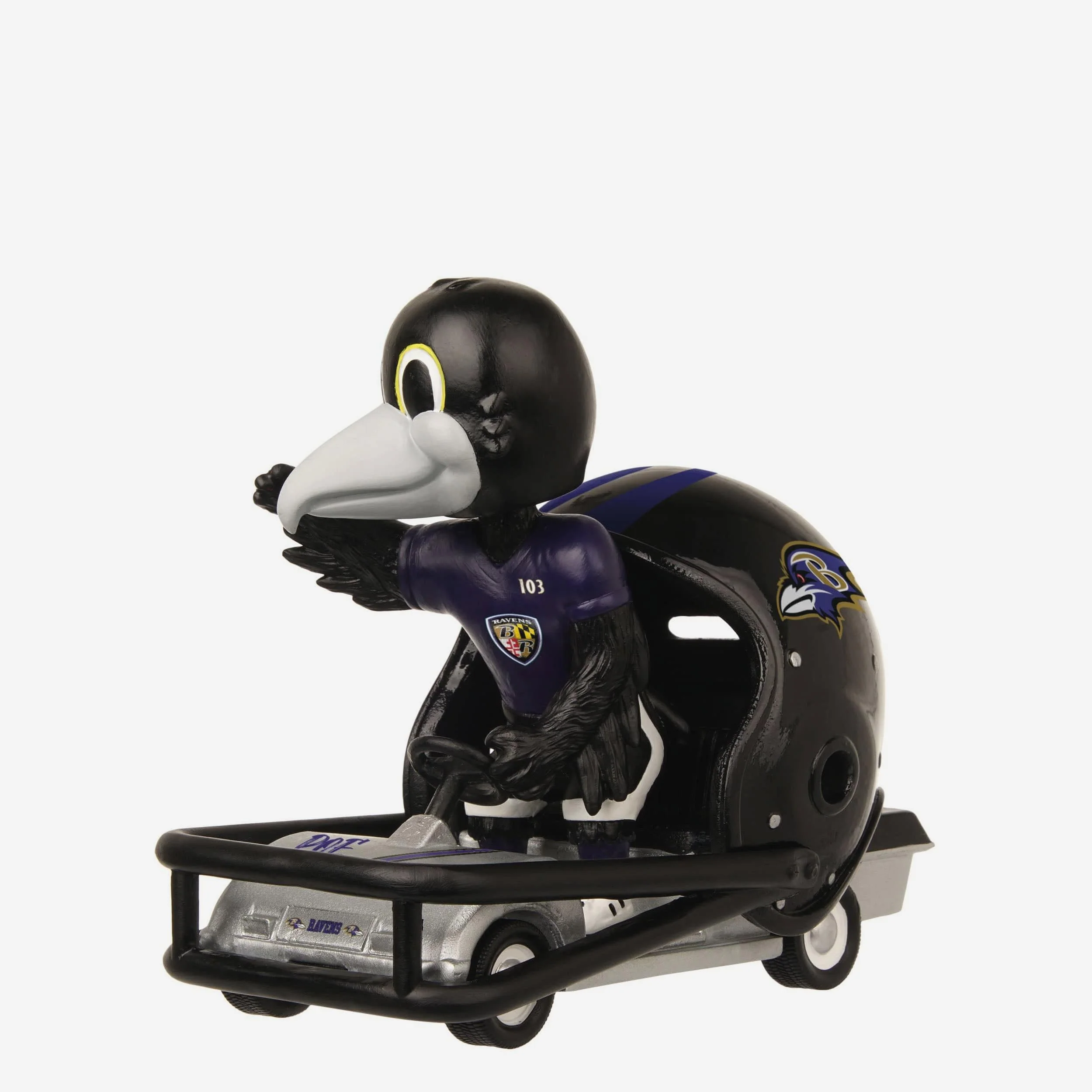 Poe Baltimore Ravens Helmet Cart Mascot Bobblehead - Image 4