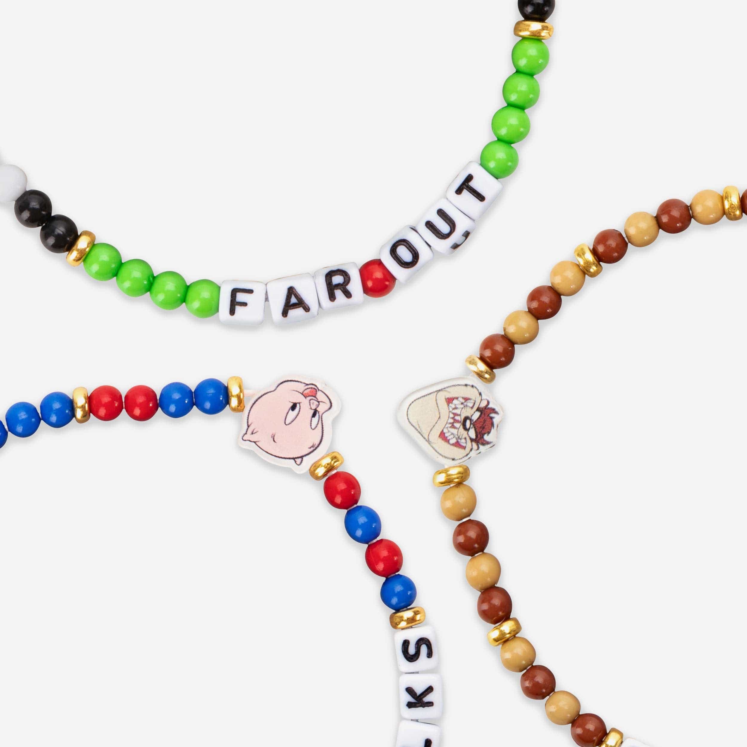 Porky Pig & Tasmanian Devil & Marvin the Martian Looney Tunes 3 Pack Friendship Bracelet - Image 2