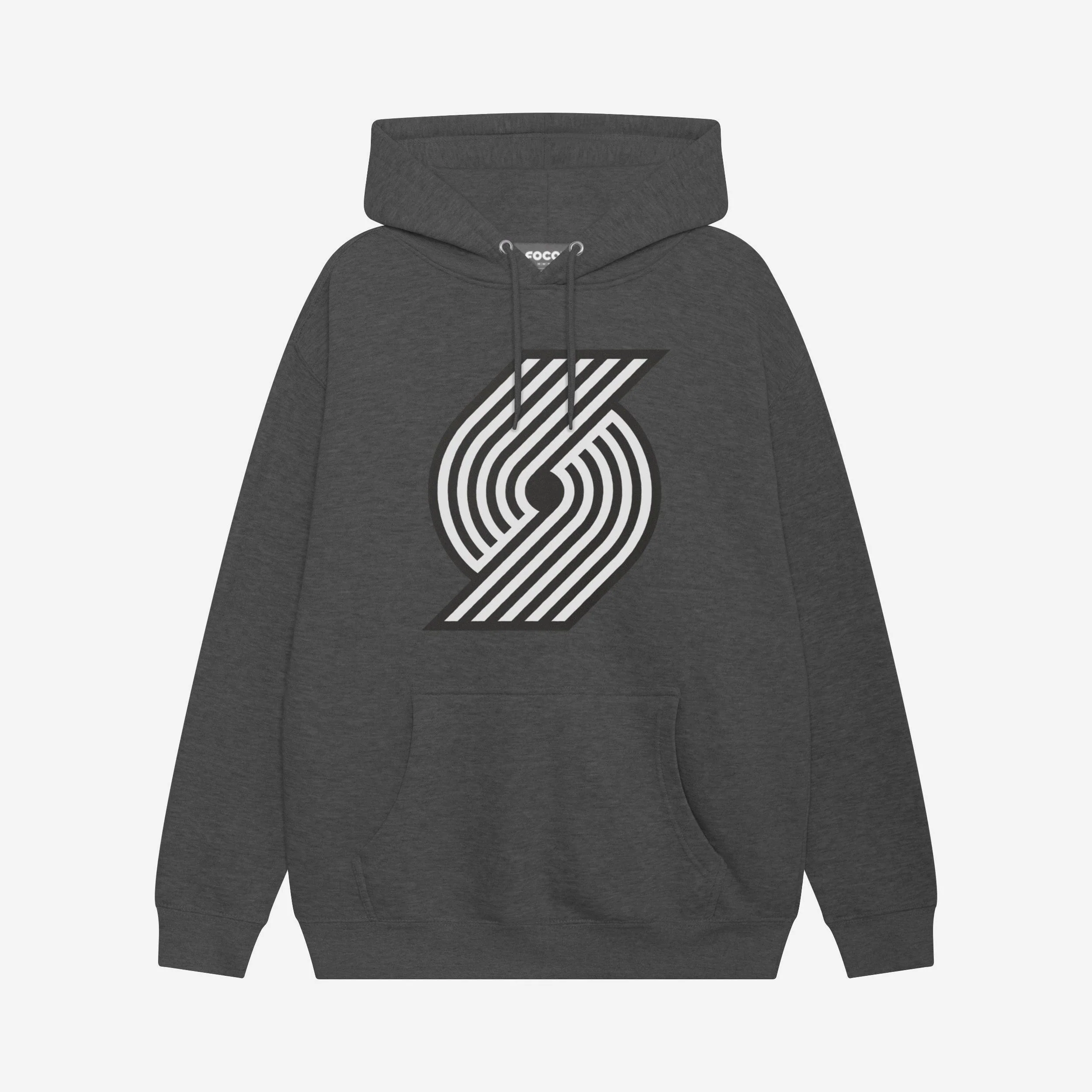 Portland Trail Blazers Black & White Primary Logo Hoodie