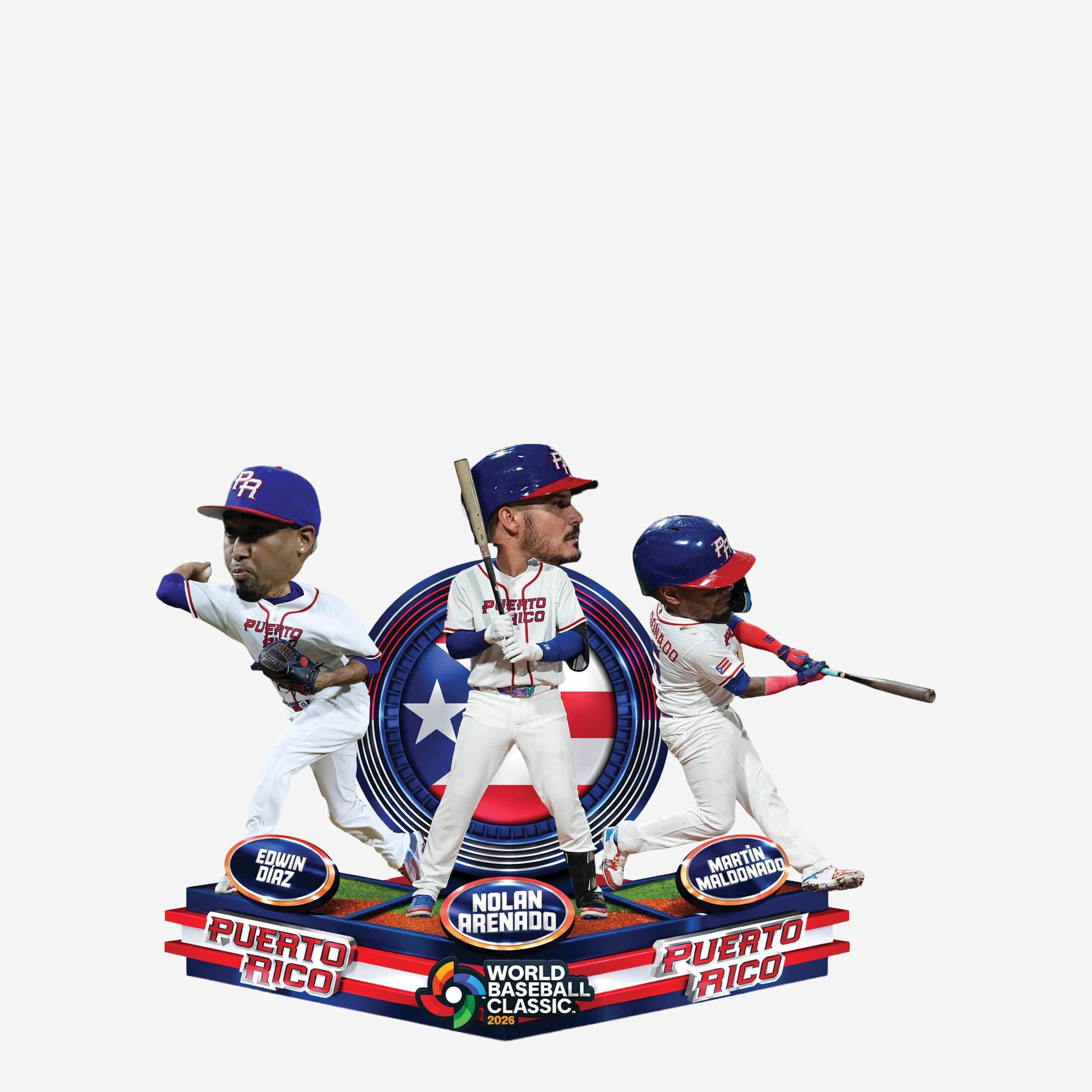 Puerto Rico 2026 World Baseball Classic Triple Bobblehead