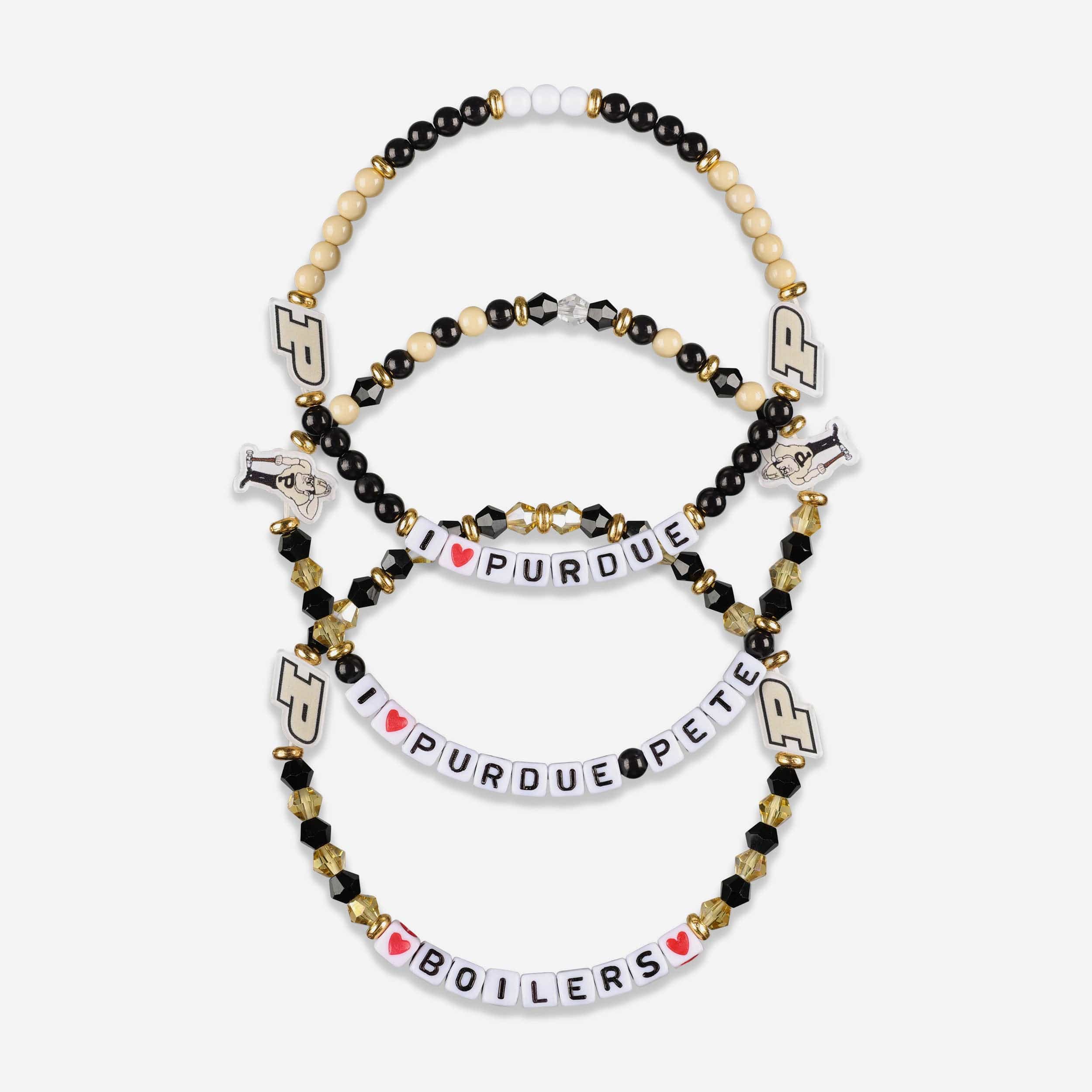 Purdue Boilermakers 3 Pack Friendship Bracelet