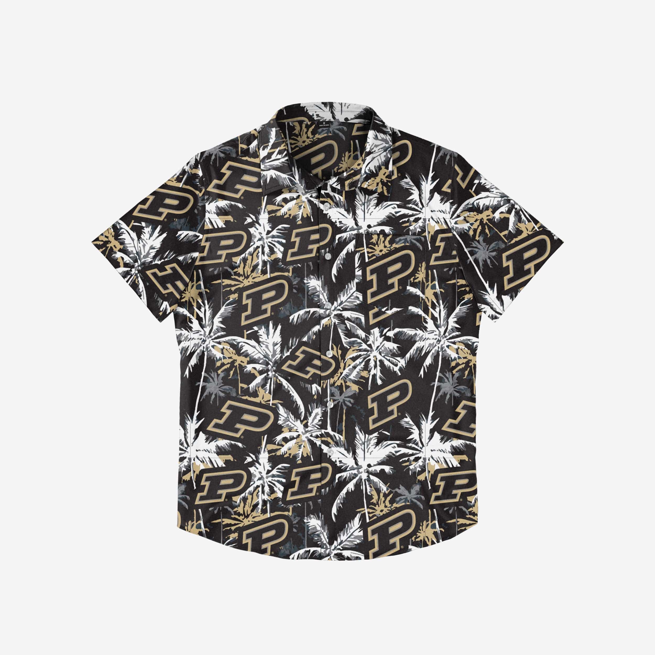 Purdue Boilermakers Black Floral Button Up Shirt - Image 3