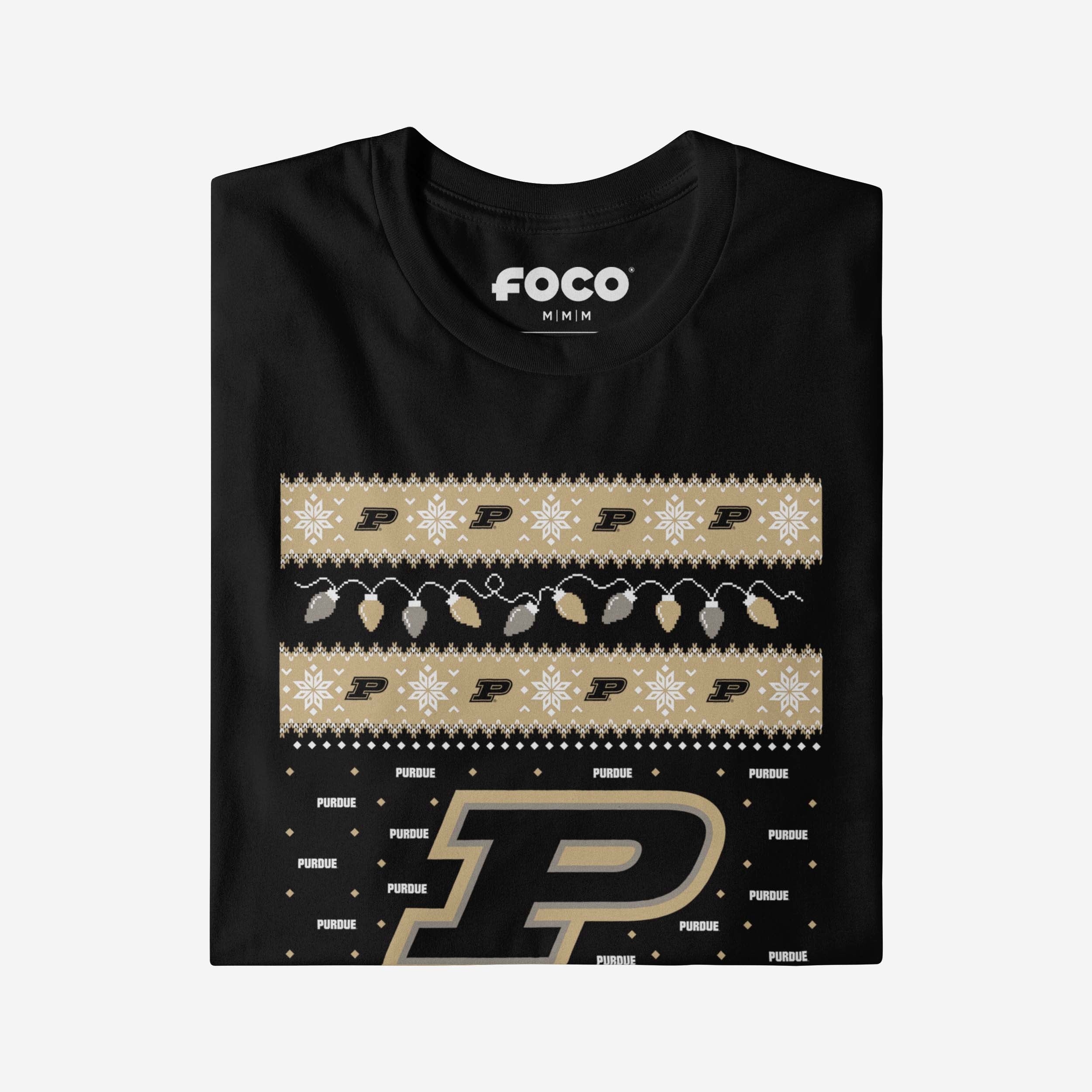 Purdue Boilermakers Holiday Lights Sweater Long Sleeve T-Shirt - Image 4