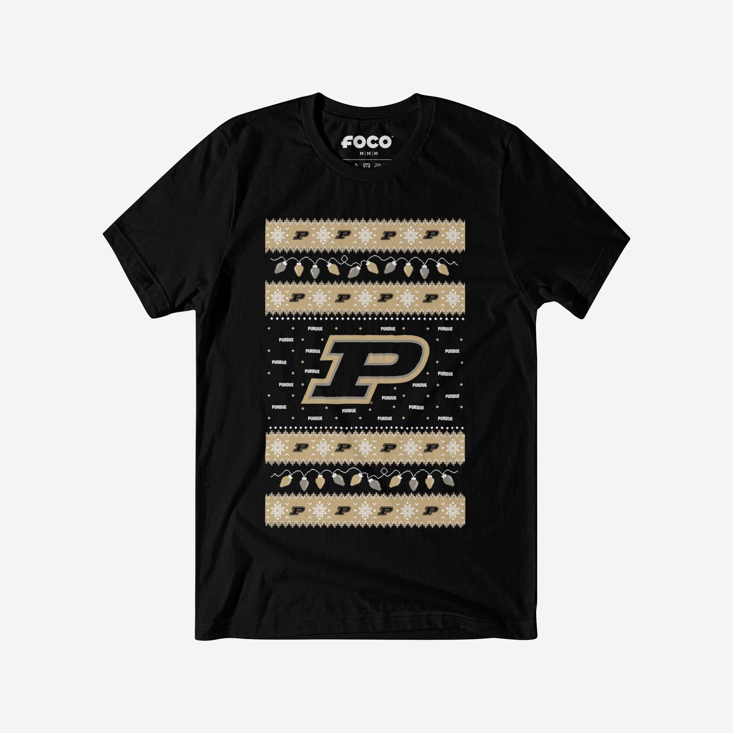 Purdue Boilermakers Holiday Lights Sweater T-Shirt