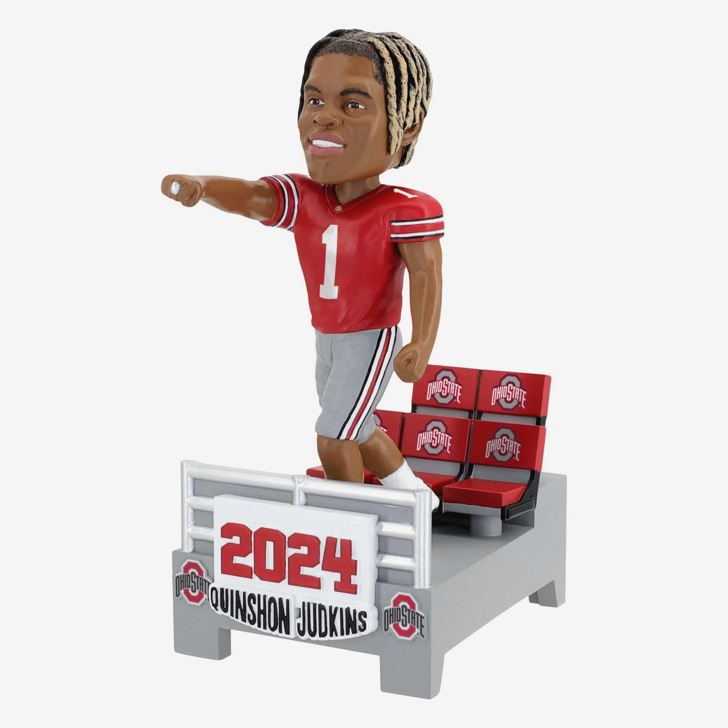 Quinshon Judkins Ohio State Buckeyes 2024 Banner Bobblehead - Image 4