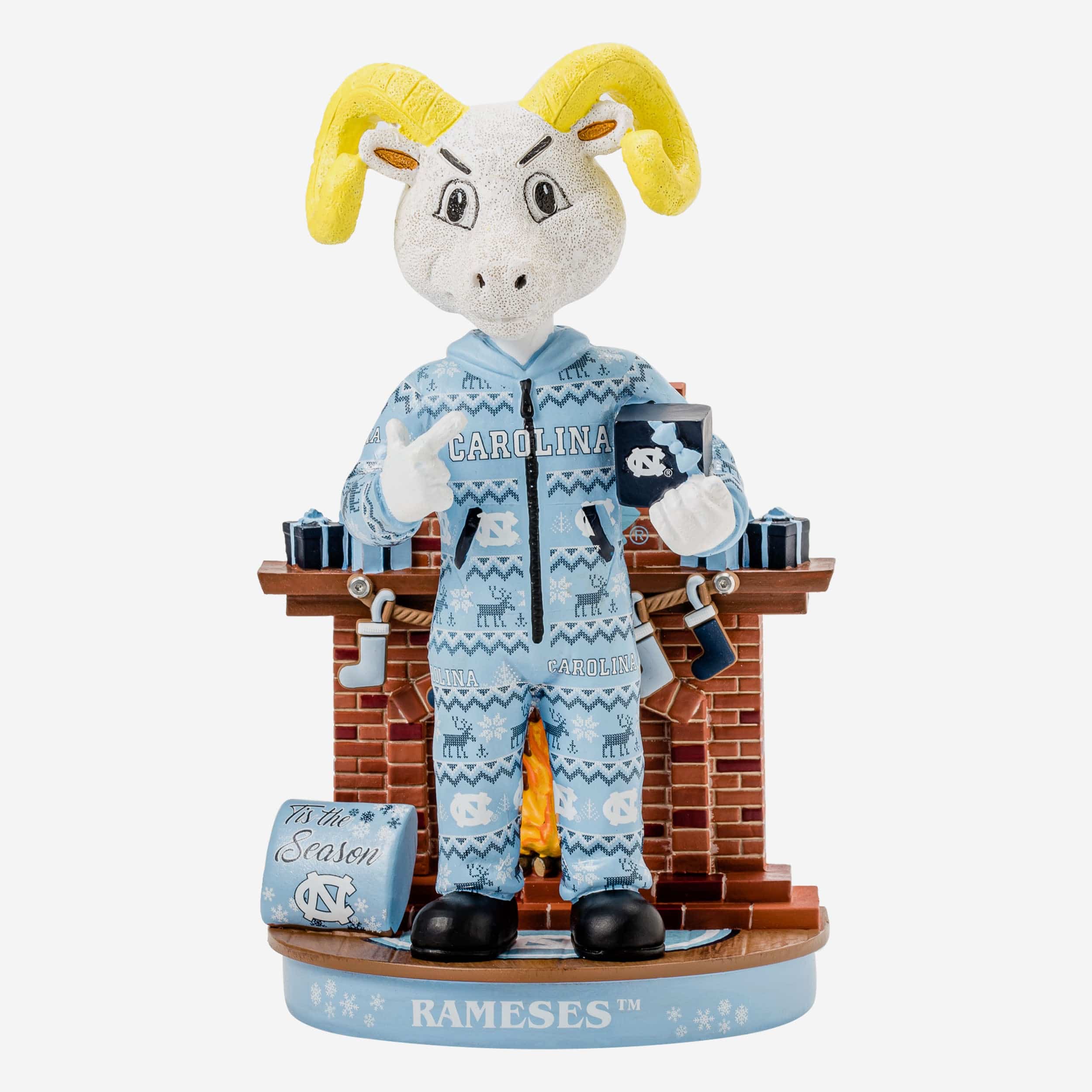 Rameses North Carolina Tar Heels Holiday Mascot Bobblehead