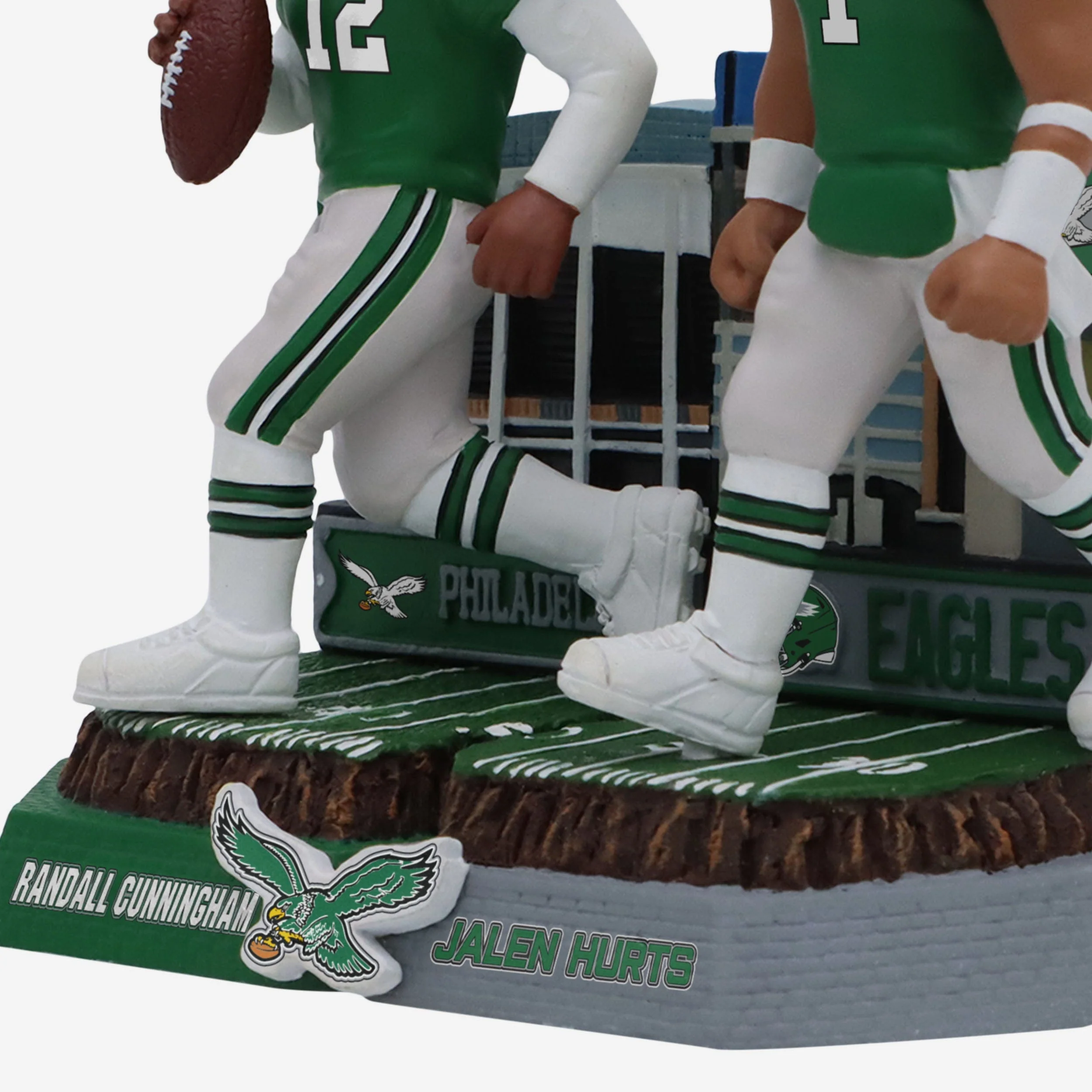 Randall Cunningham & Jalen Hurts Philadelphia Eagles Then and Now Bobblehead - Image 4