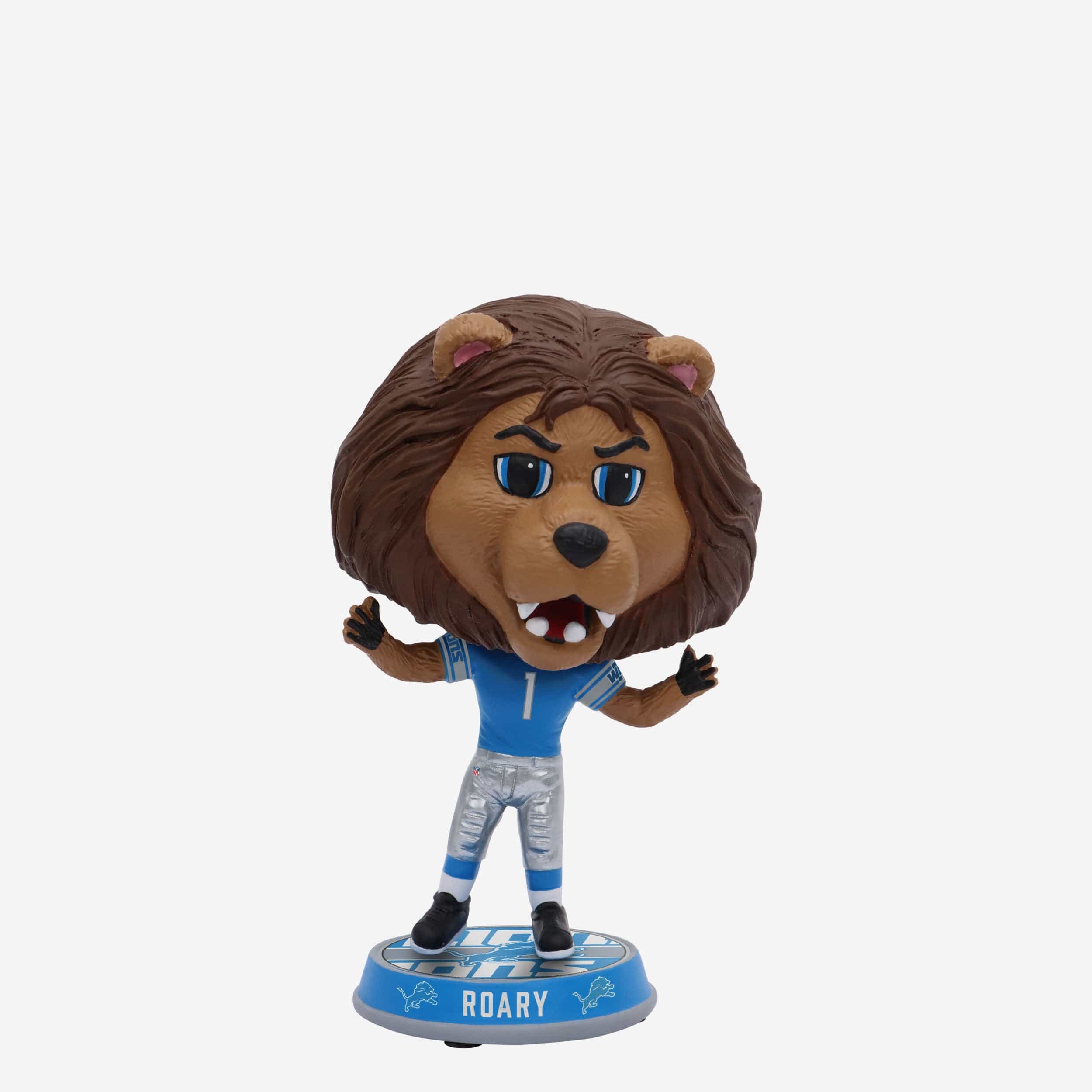 Roary Detroit Lions Mascot Field Stripe Mini Bighead Bobblehead