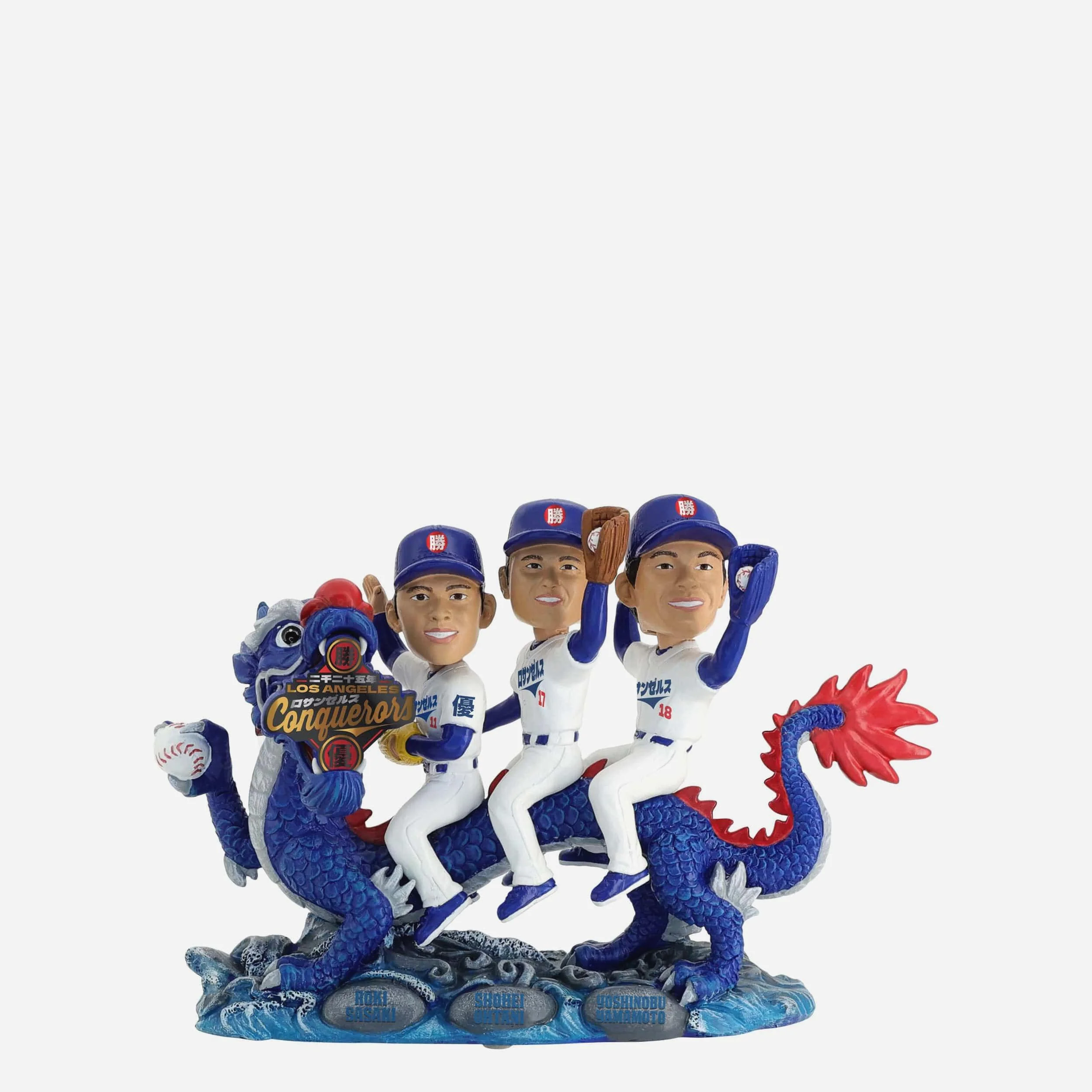Roki Sasaki & Shohei Ohtani & Yoshinobu Yamamoto 2025 Champions Dragon Bobblehead