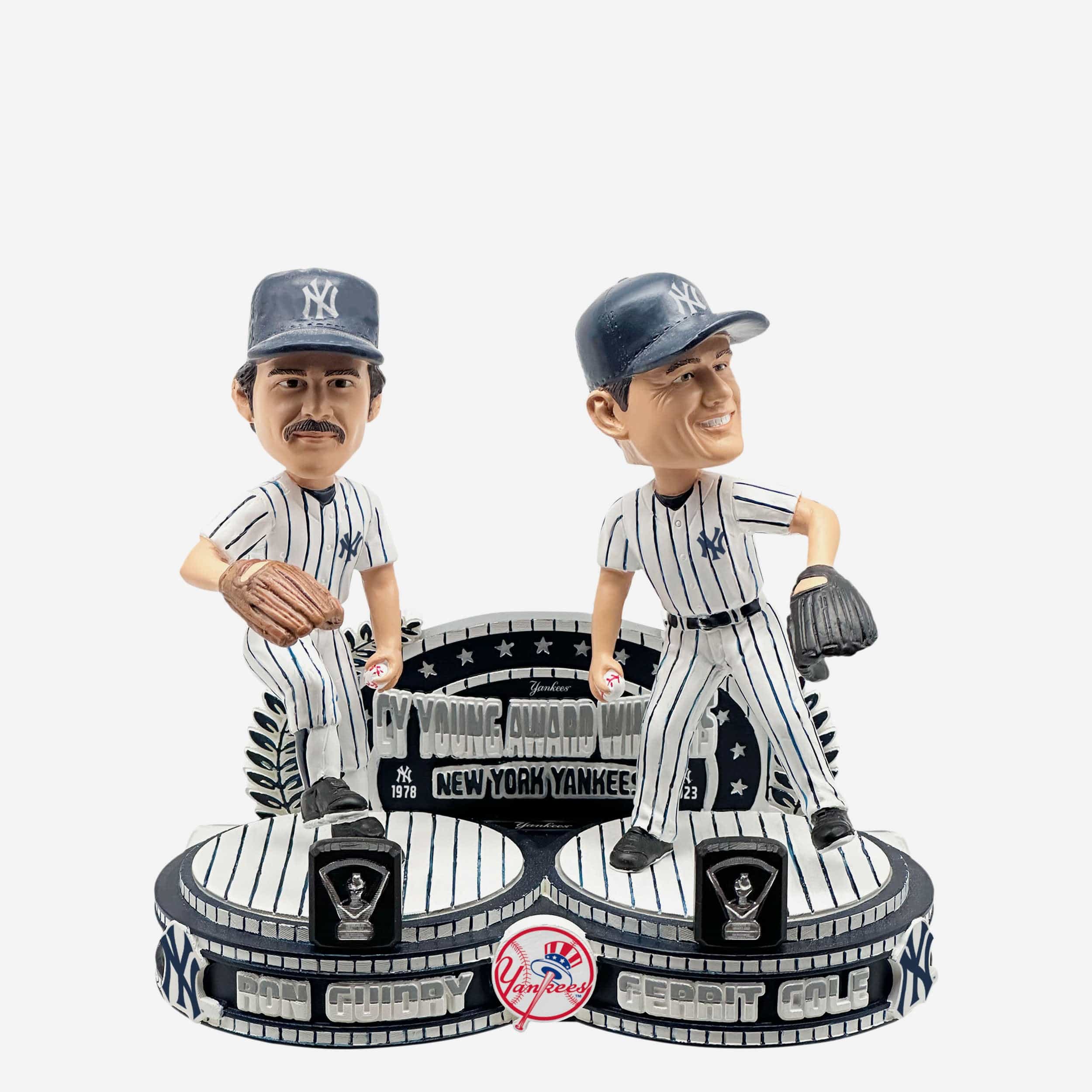 Ron Guidry & Gerrit Cole New York Yankees Cy Young Winners Then and Now Bobblehead