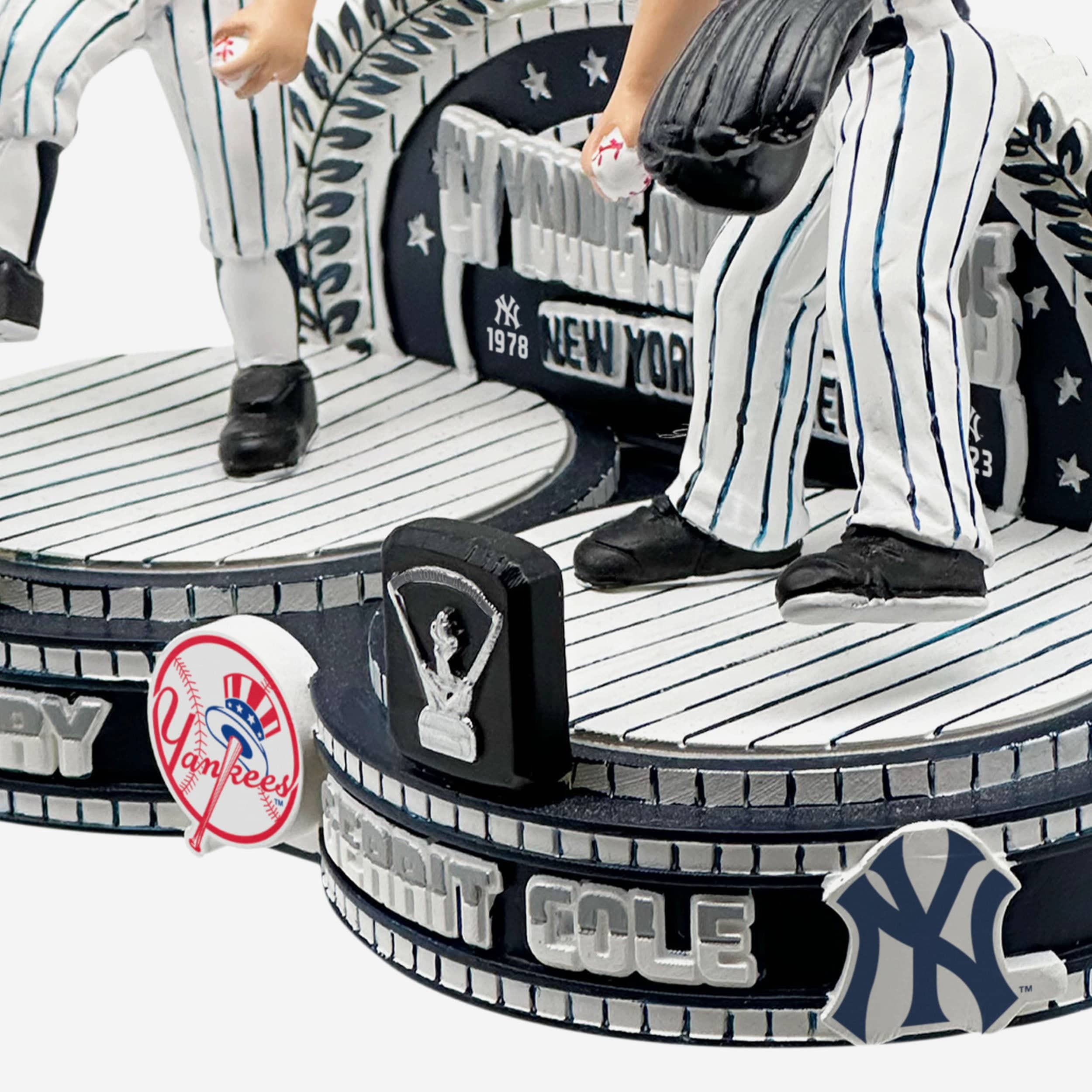 Ron Guidry & Gerrit Cole New York Yankees Cy Young Winners Then and Now Bobblehead - Image 4
