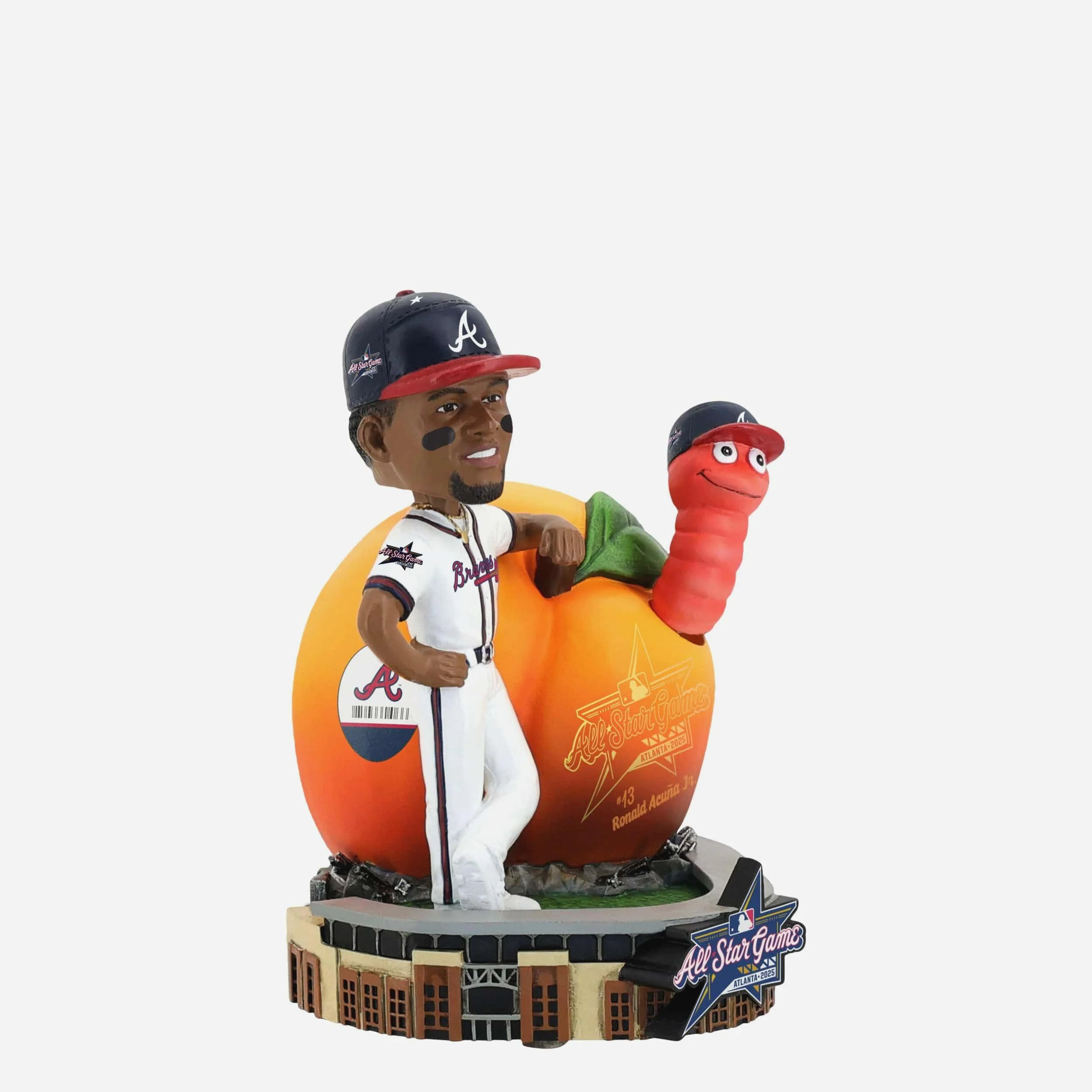 Ronald Acuna Jr Atlanta Braves 2025 MLB All-Star Peach Dual Bobblehead - Image 4