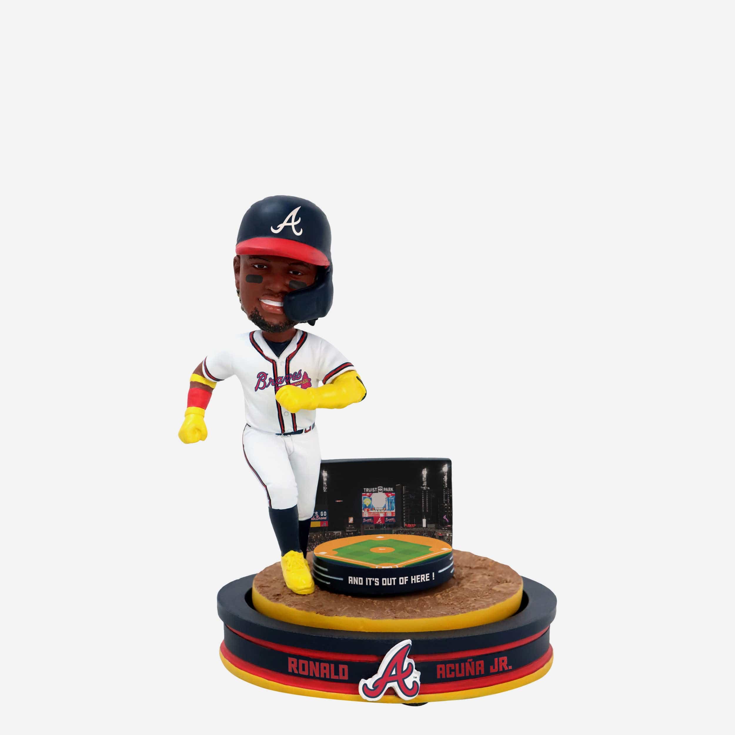Ronald Acuna Jr Atlanta Braves Home Run Spinner Mini Bobblehead Scene