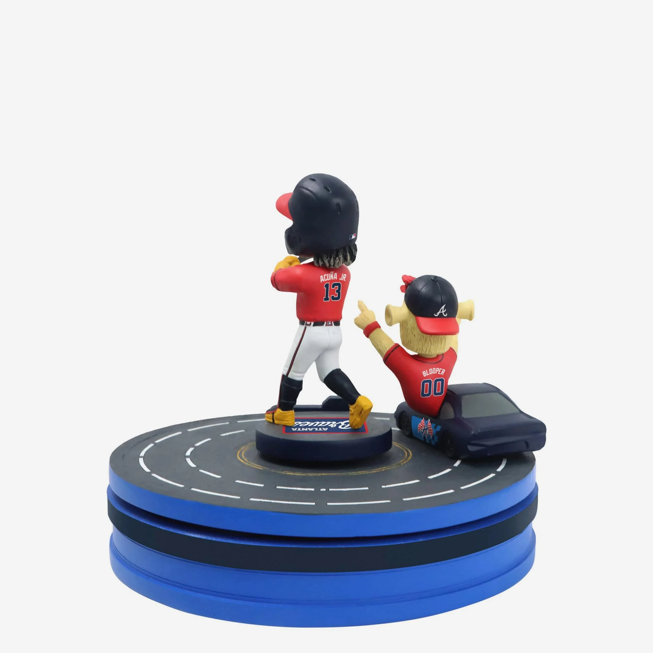 Ronald Acuna Jr & Blooper Atlanta Braves 2025 MLB Speedway Classic Racetrack Dual Spinner Bobblehead - Image 7