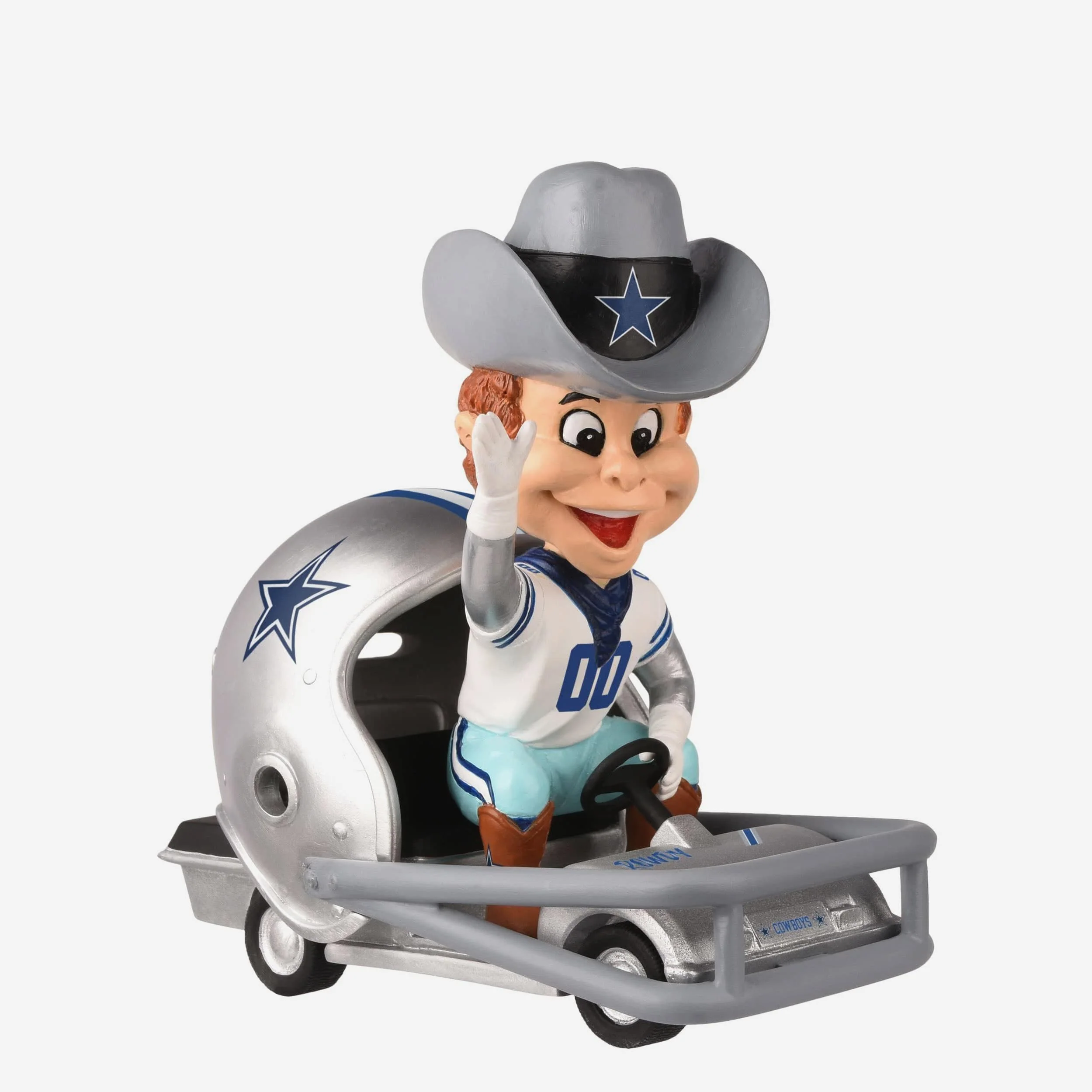 Rowdy Dallas Cowboys Helmet Cart Mascot Bobblehead