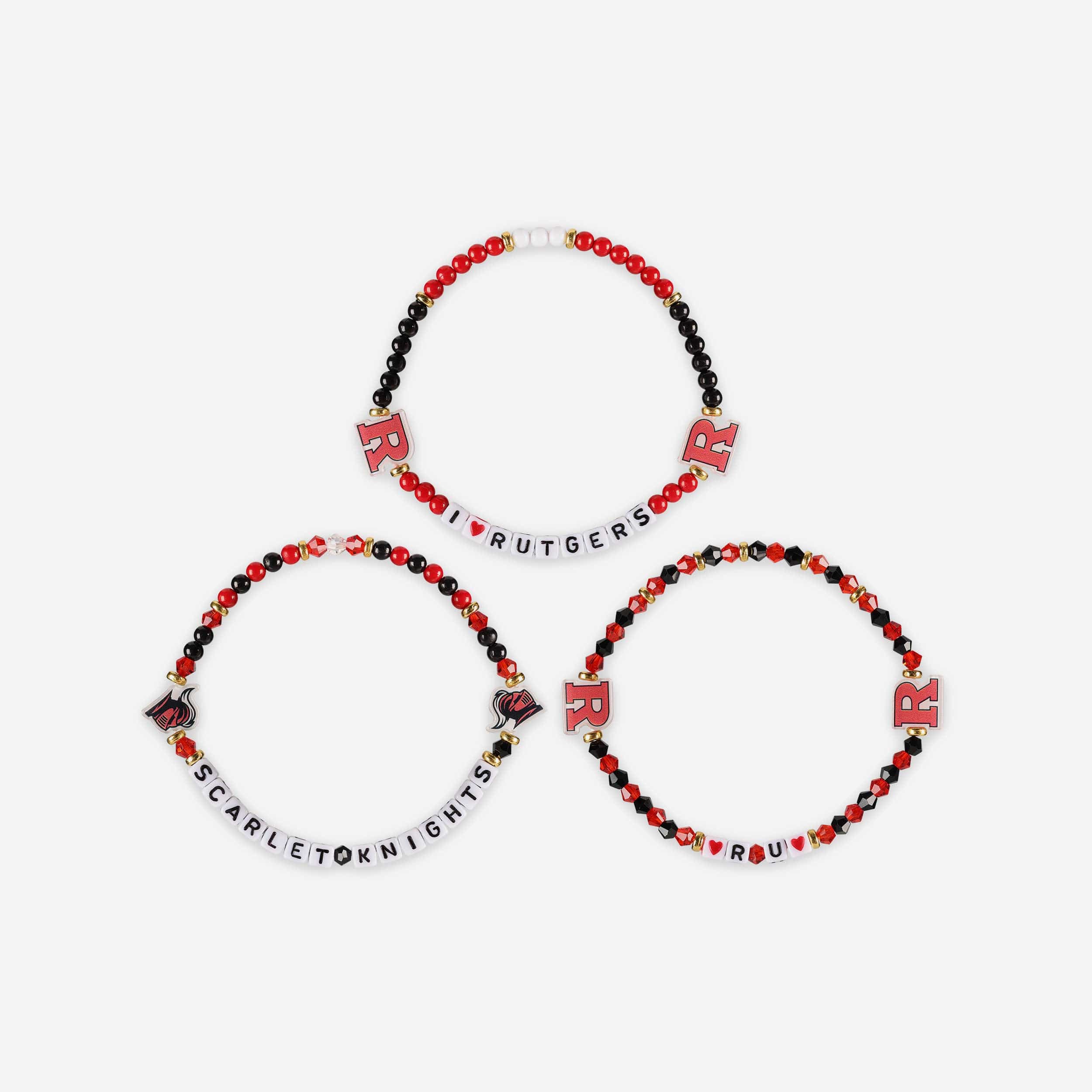 Rutgers Scarlet Knights 3 Pack Friendship Bracelet - Image 3