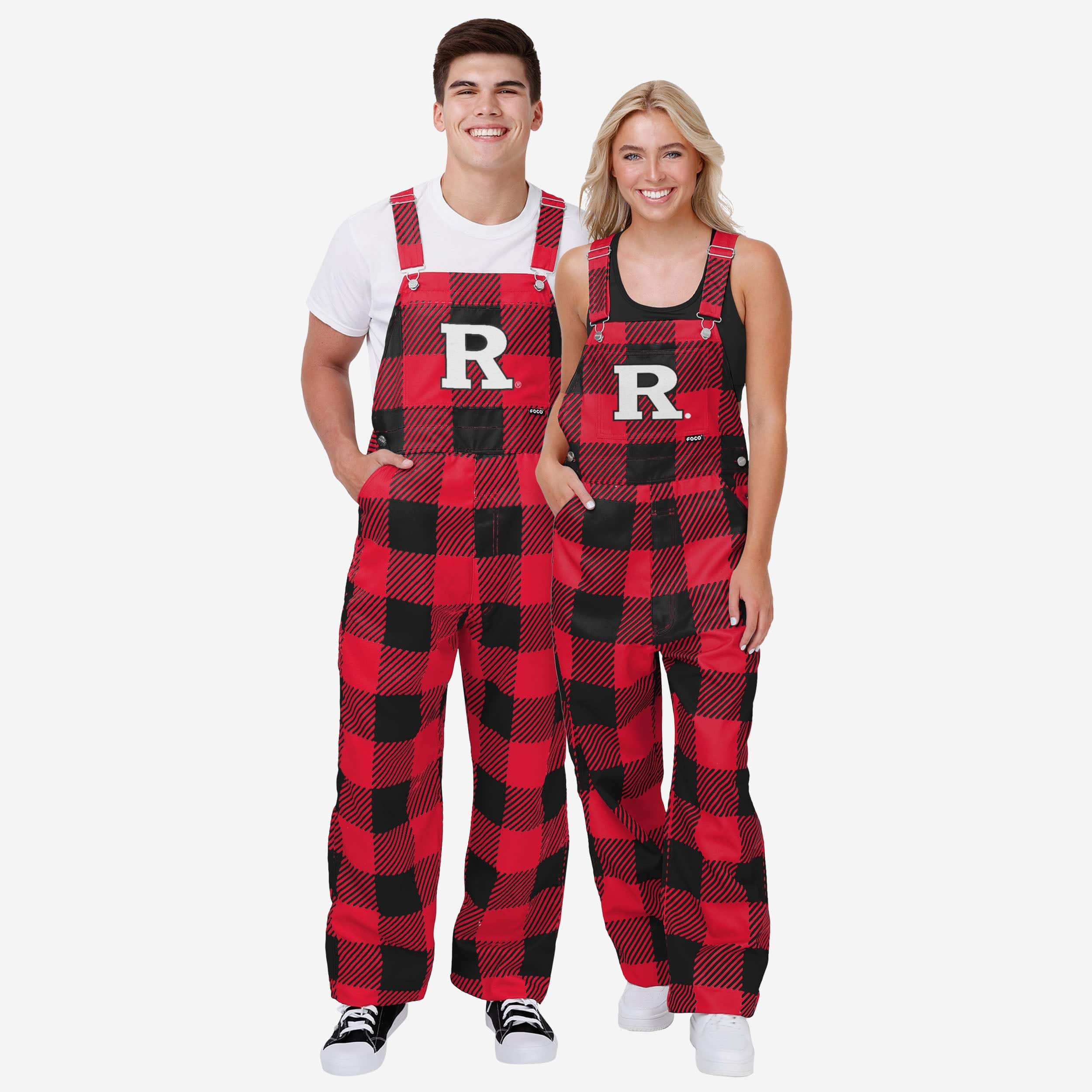 Rutgers Scarlet Knights Mens Plaid Bib Overalls - Image 3
