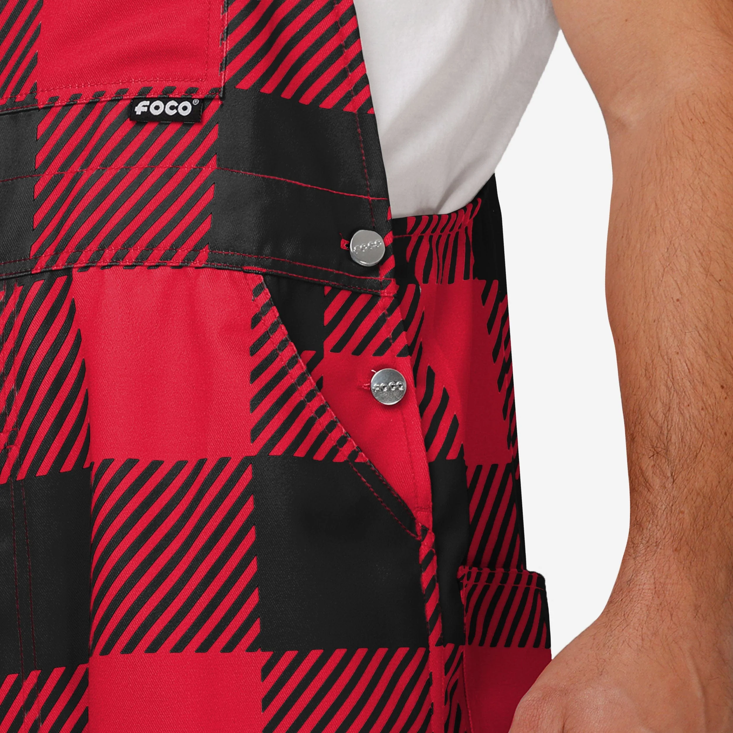 Rutgers Scarlet Knights Mens Plaid Bib Overalls - Image 5
