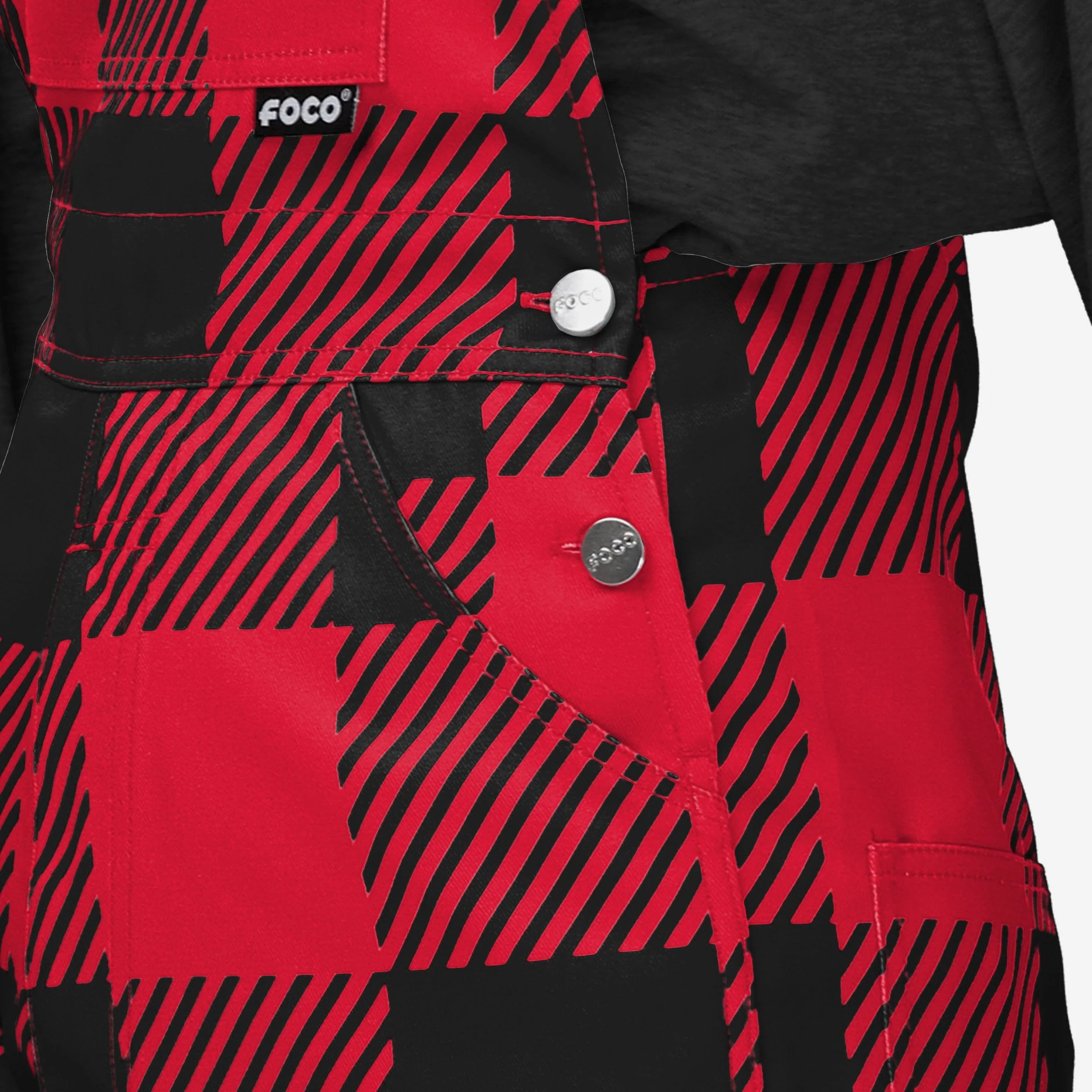 Rutgers Scarlet Knights Womens Plaid Bib Overalls - Image 5