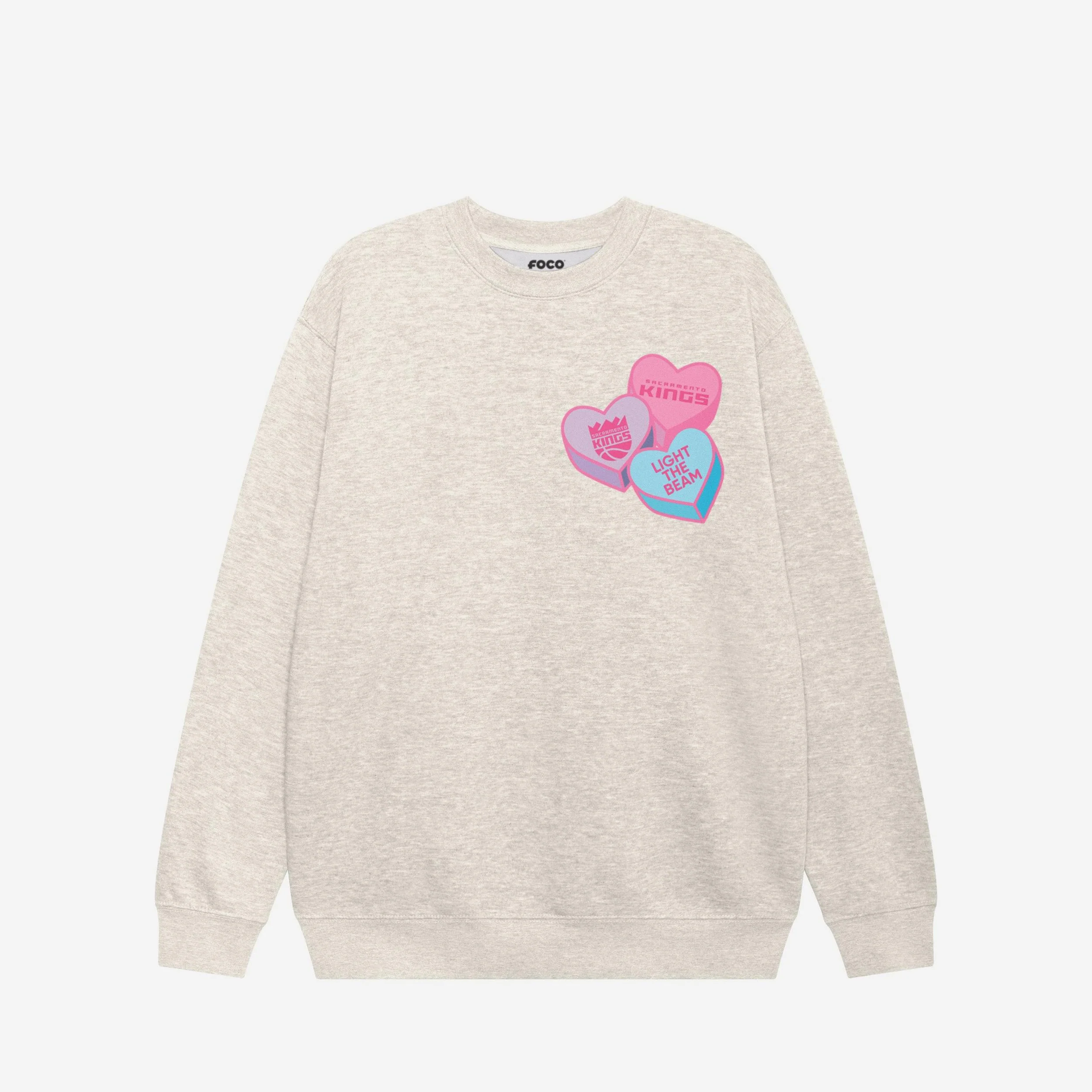 Sacramento Kings Candy Heart Crew Neck Sweatshirt