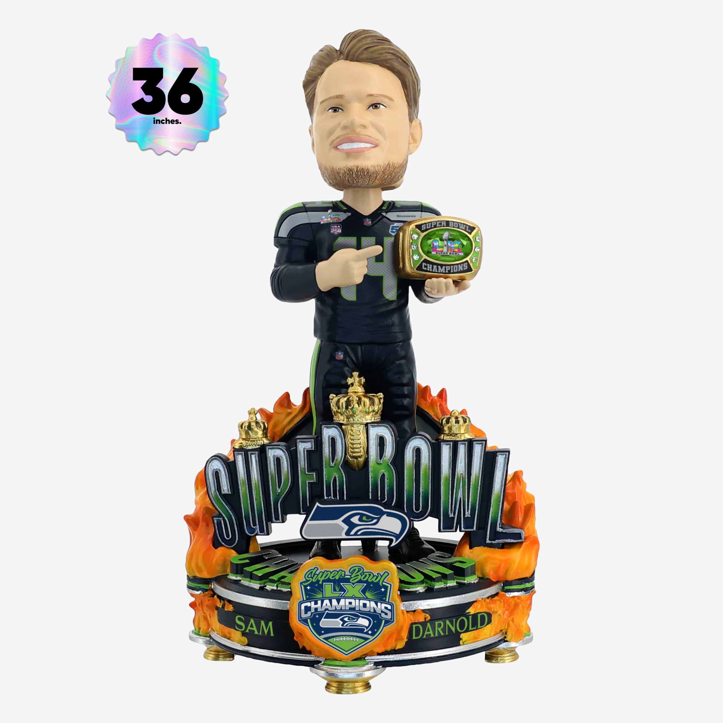 Sam Darnold Seattle Seahawks Super Bowl LX Champions 3 Ft Bobblehead