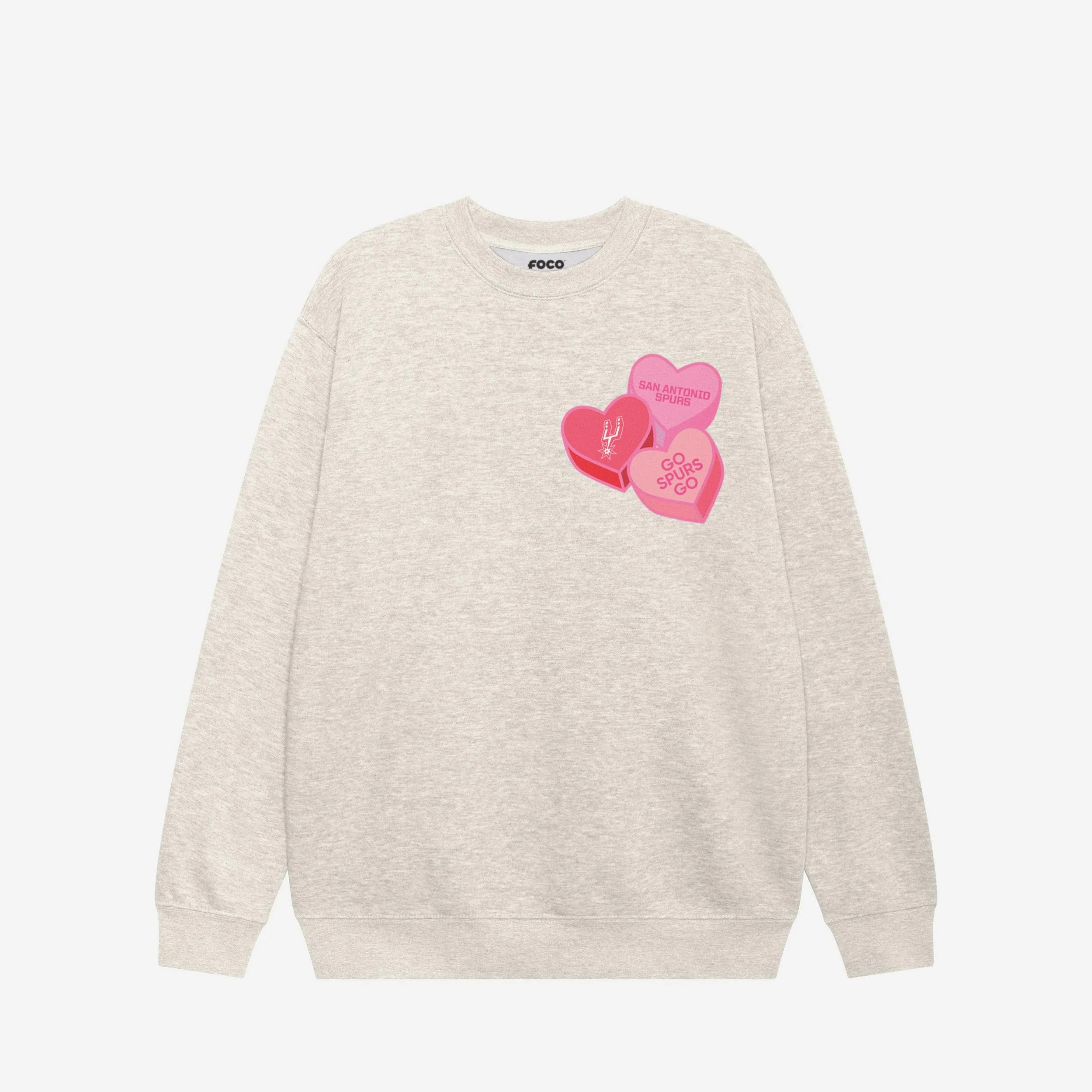 San Antonio Spurs Candy Heart Crew Neck Sweatshirt