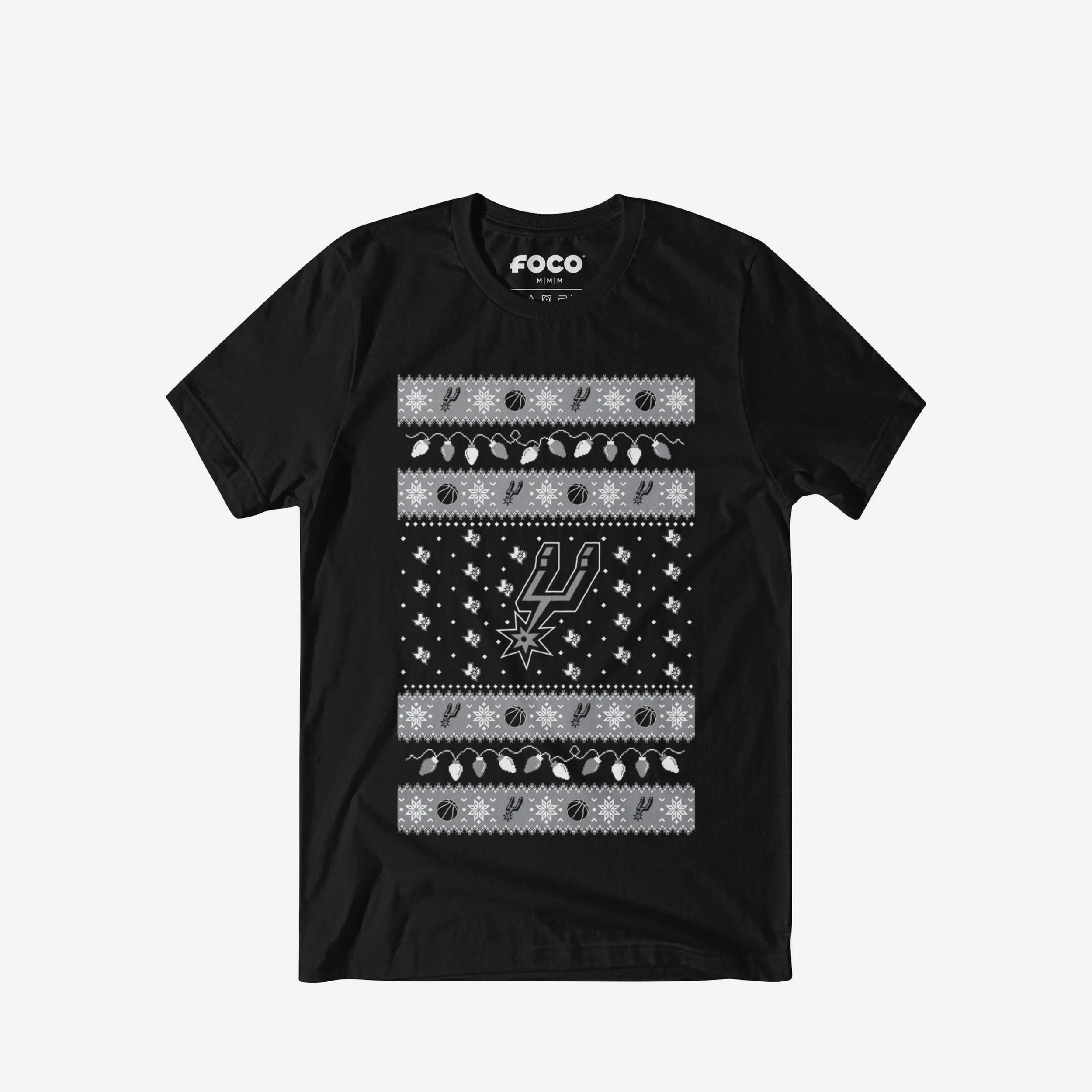 San Antonio Spurs Holiday Lights Sweater T-Shirt