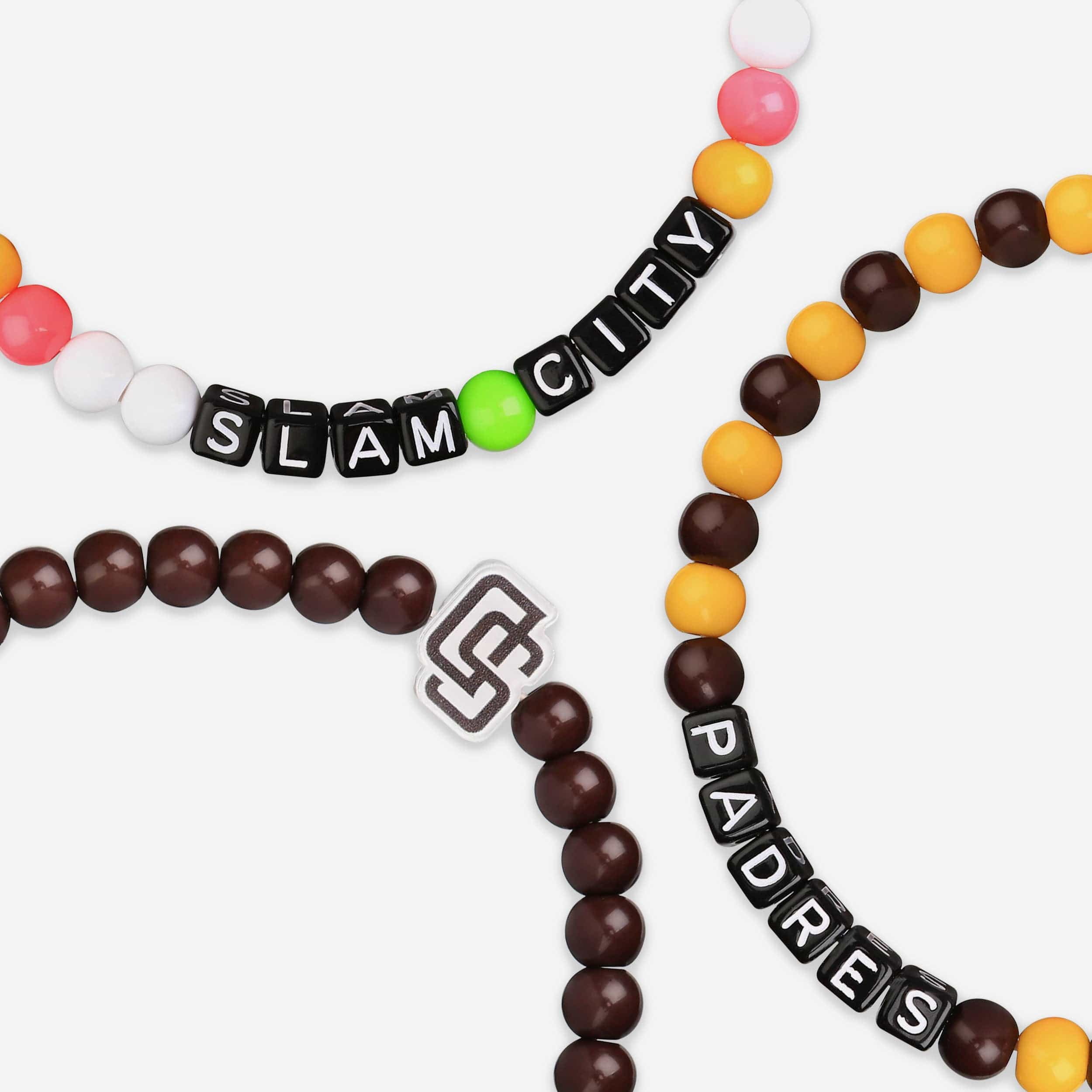 San Diego Padres 3 Pack Beaded Friendship Bracelet - Image 2