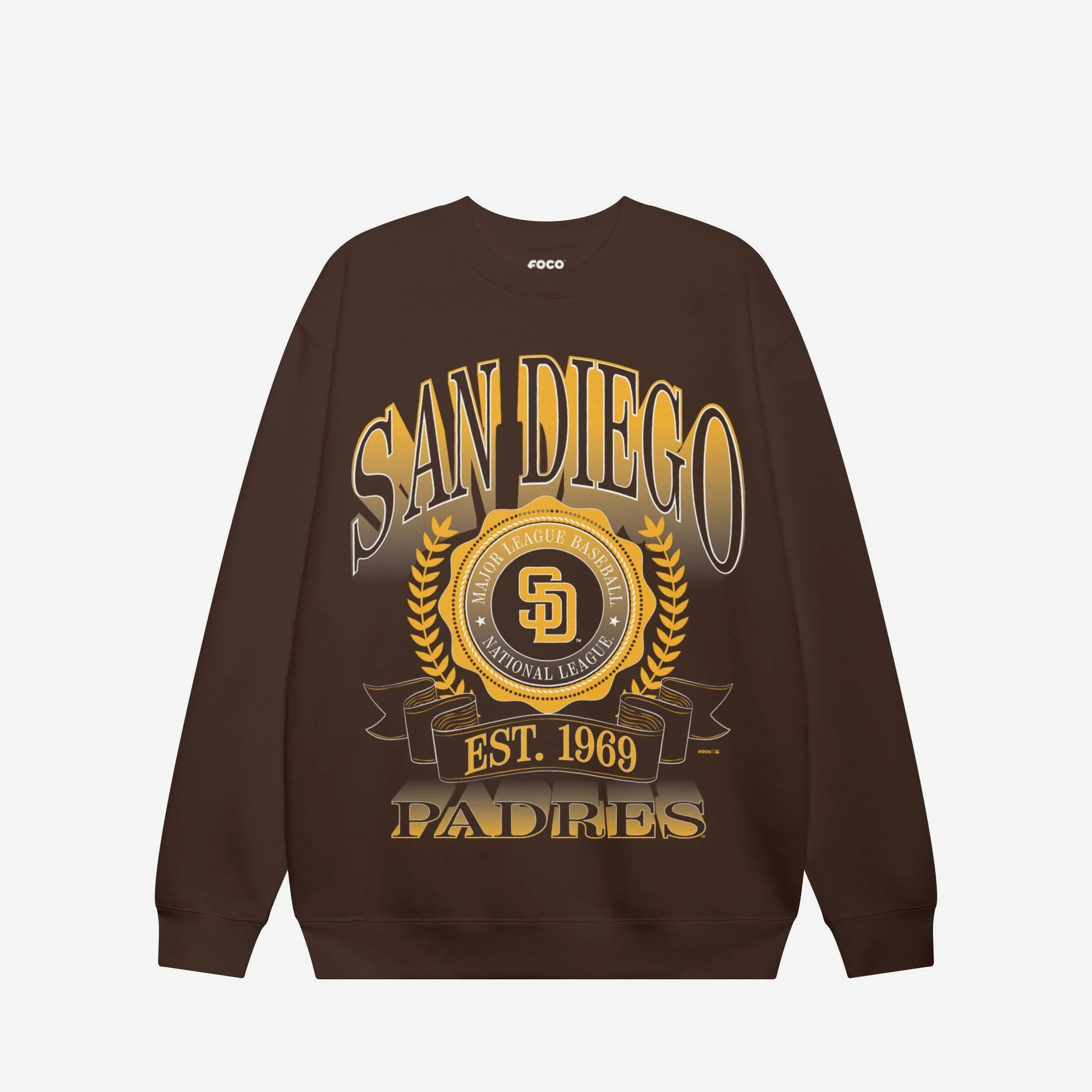 San Diego Padres Banner Crest Crew Neck Sweatshirt