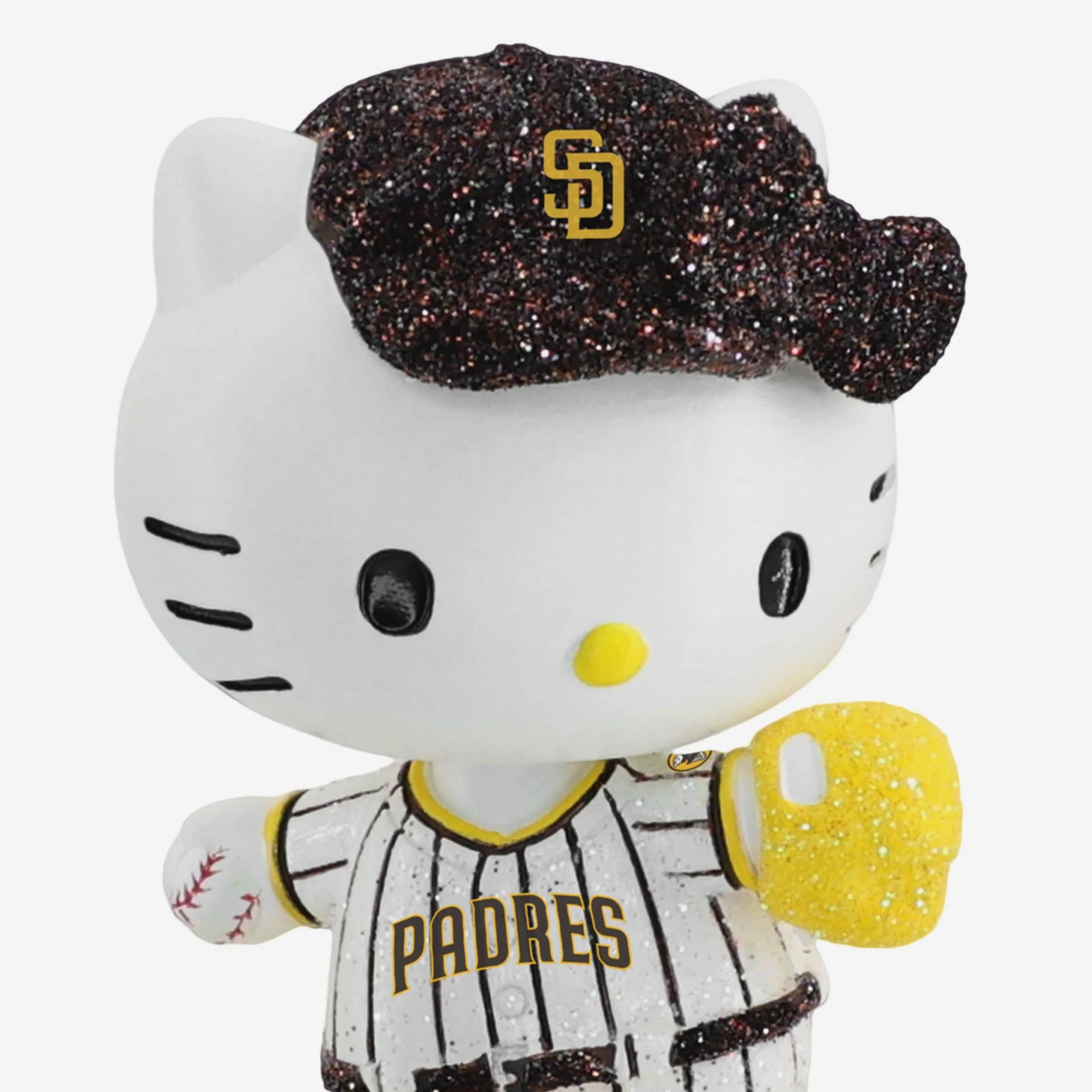 San Diego Padres Hello Kitty® Glitter Mini Bobblehead - Image 2