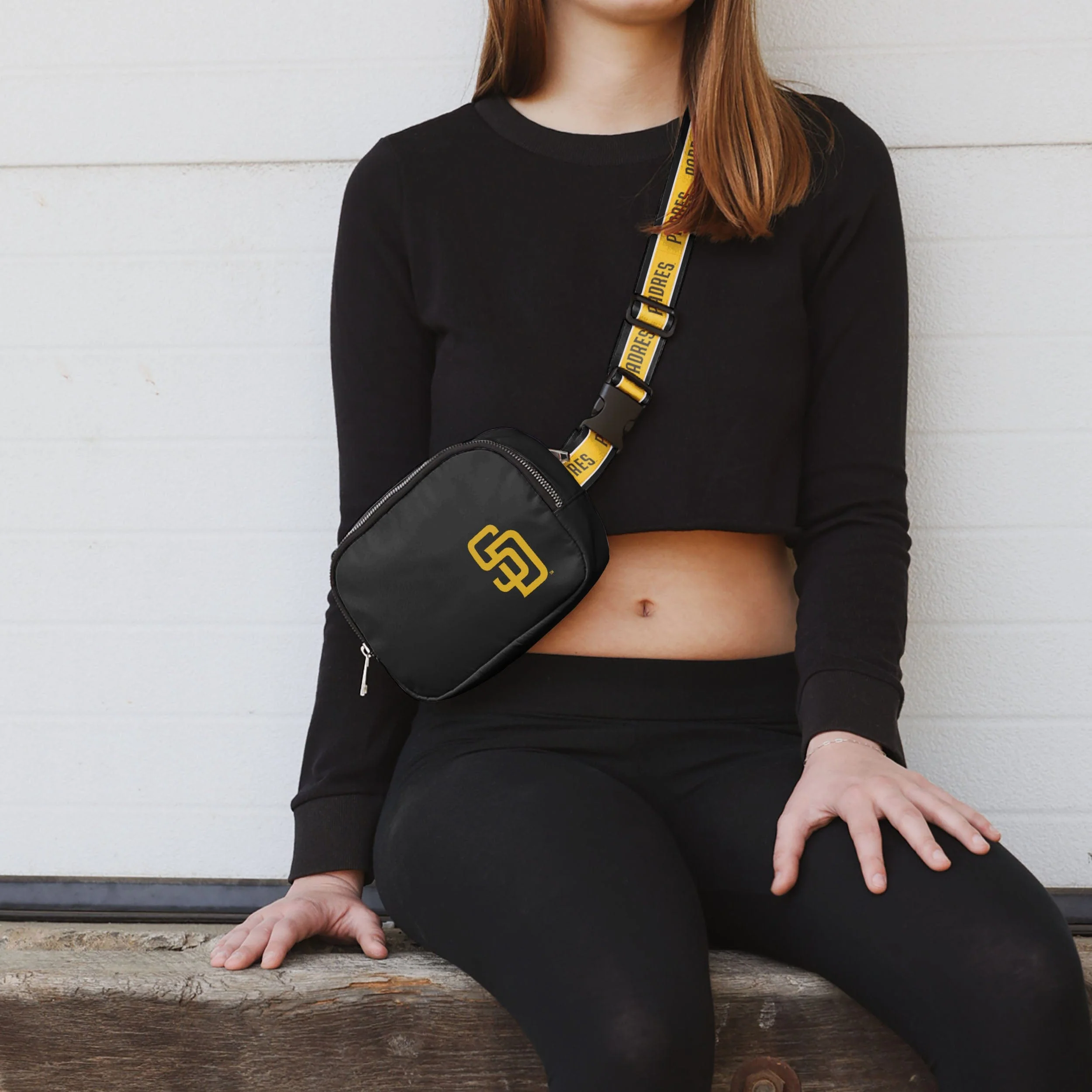 San Diego Padres Team Wordmark Crossbody Belt Bag - Image 3