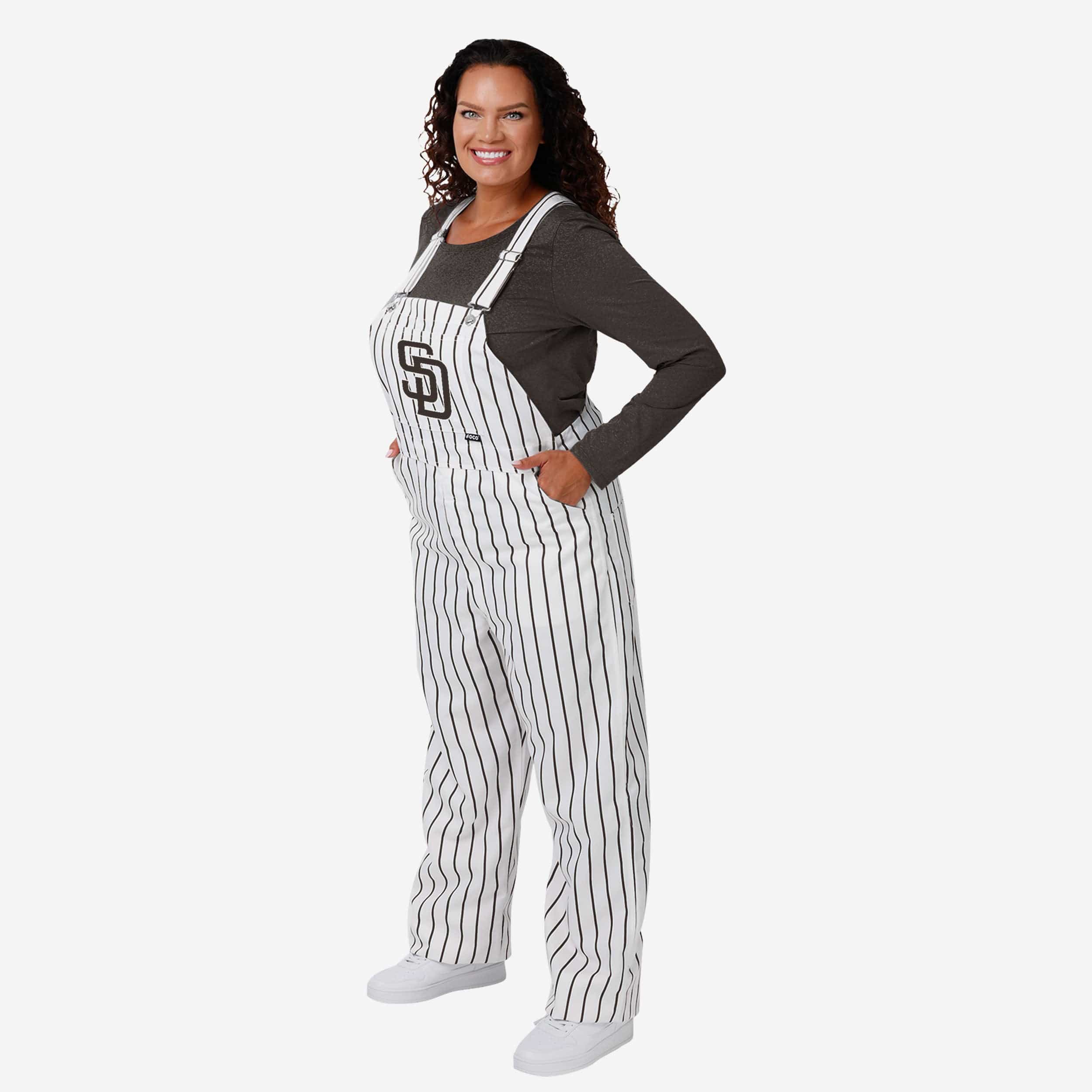 San Diego Padres Womens Pinstripe Bib Overalls