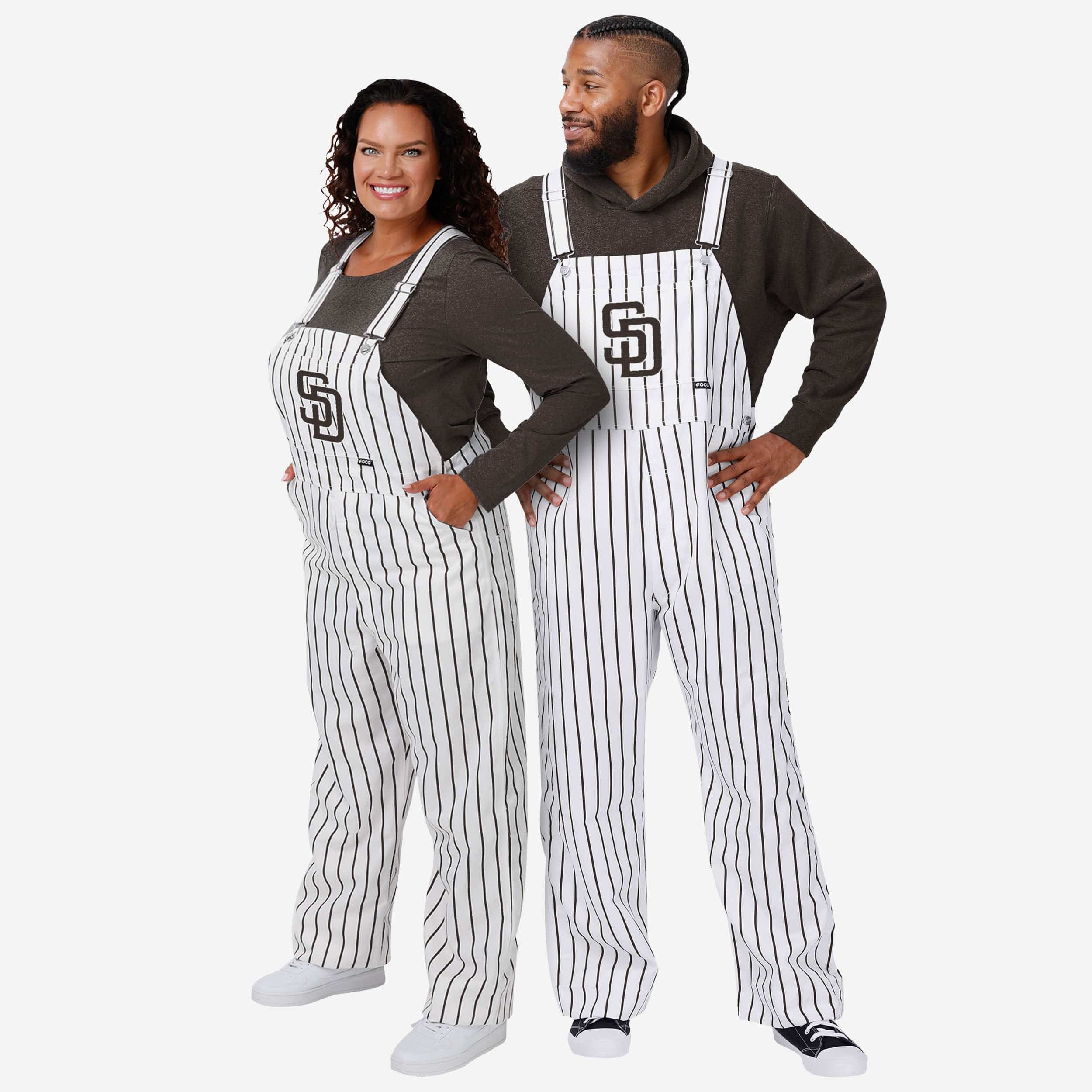 San Diego Padres Womens Pinstripe Bib Overalls - Image 3