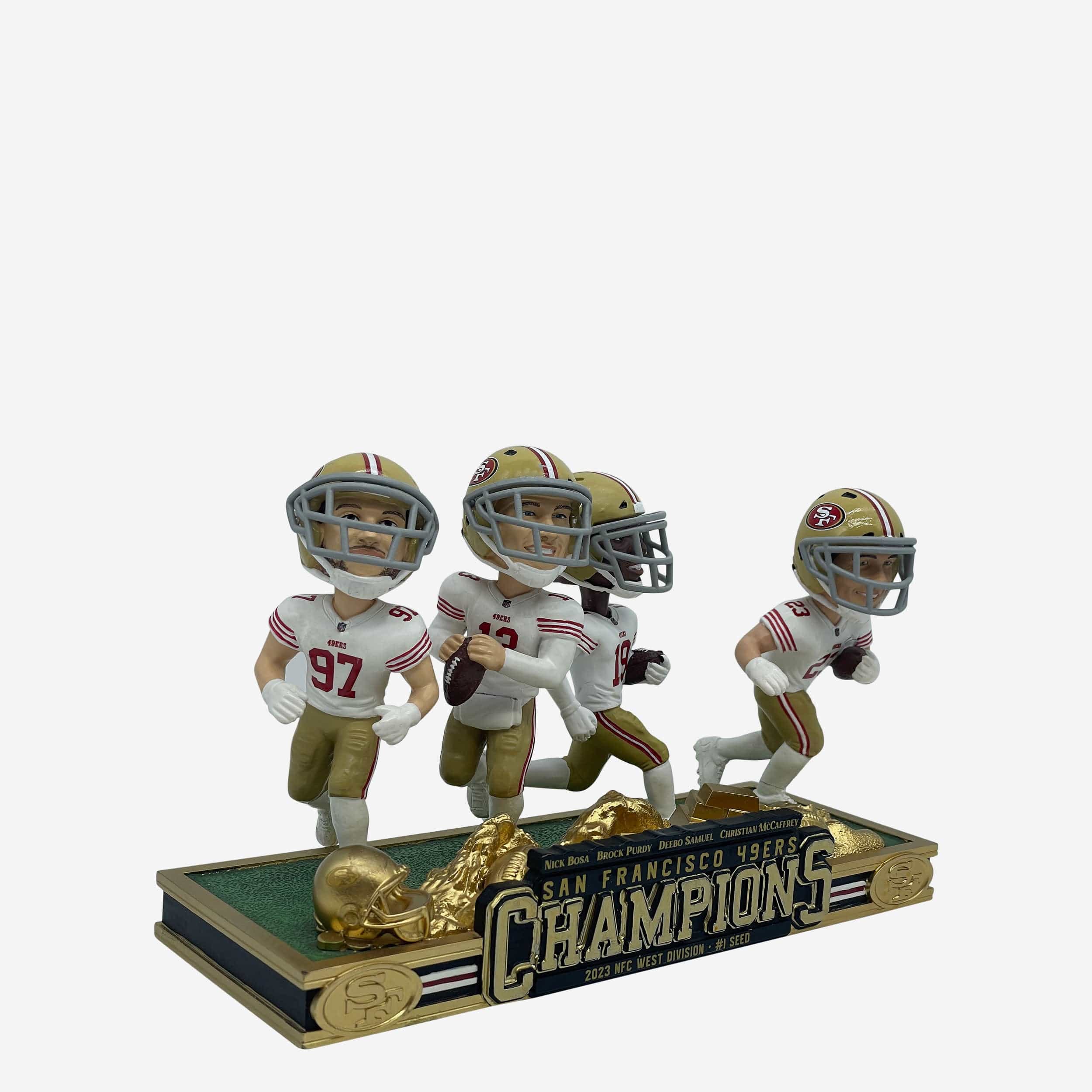 San Francisco 49ers 2023 NFC West Division Champions Mini Bobblehead Scene - Image 3