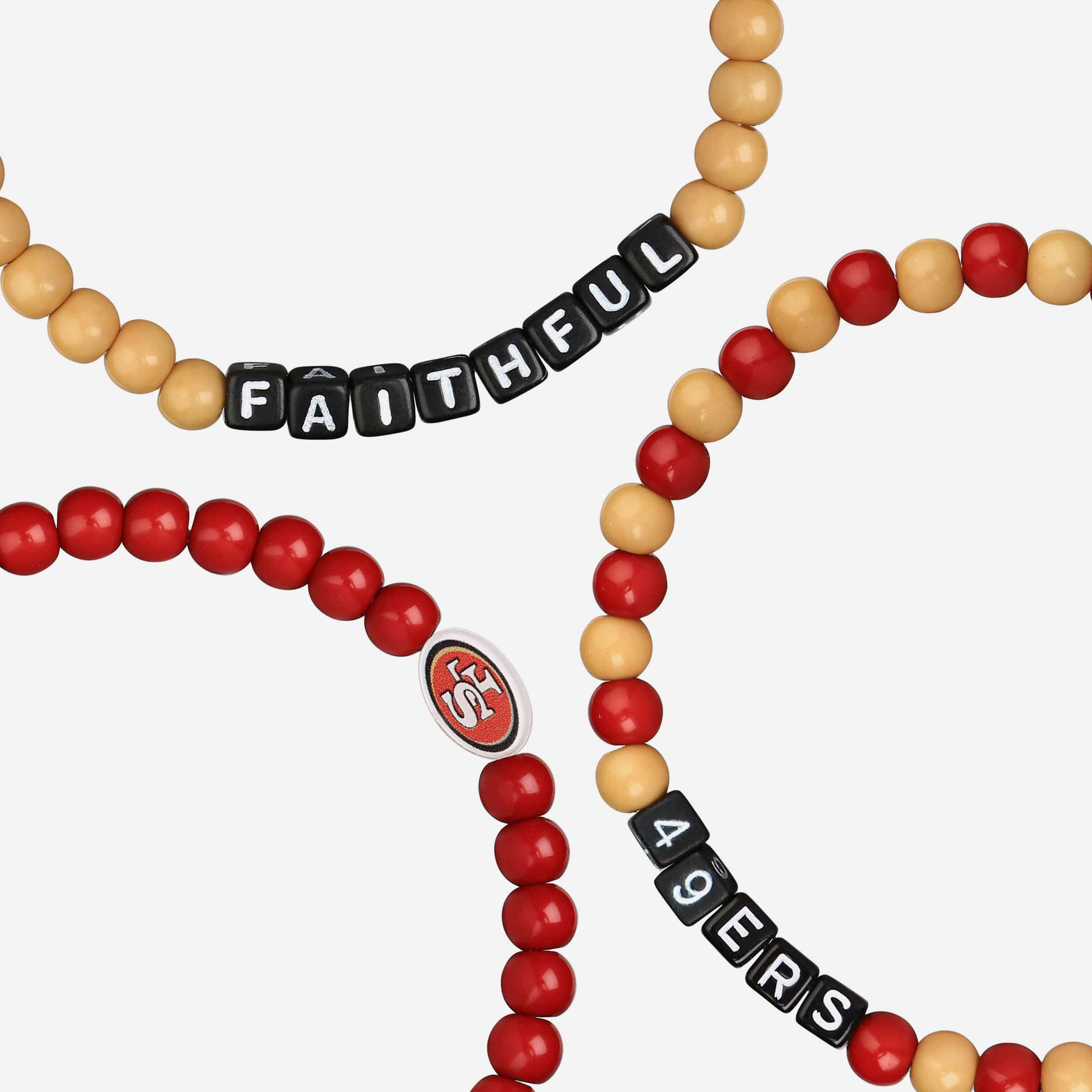 San Francisco 49ers 3 Pack Beaded Friendship Bracelet - Image 2