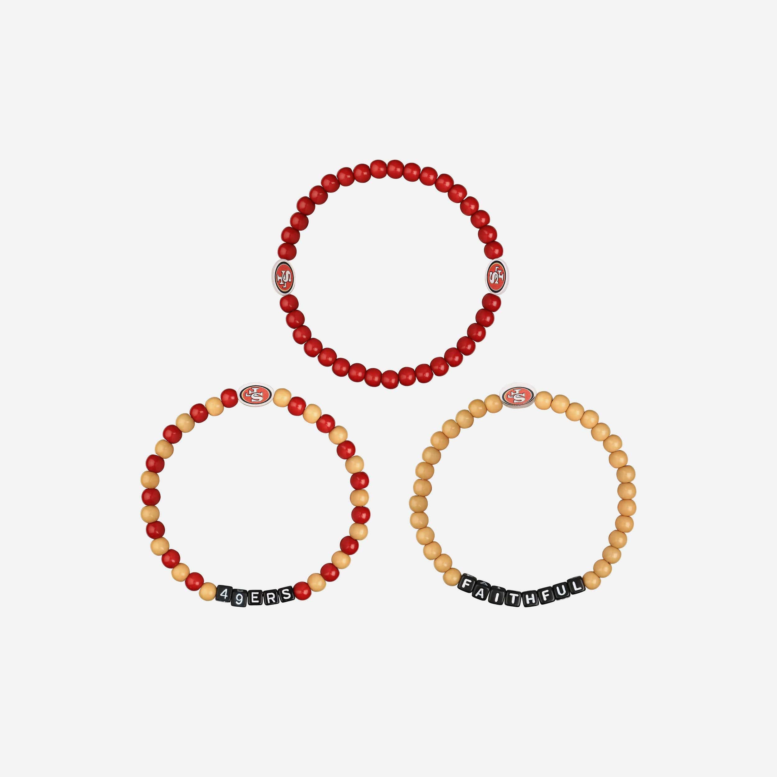 San Francisco 49ers 3 Pack Beaded Friendship Bracelet - Image 3
