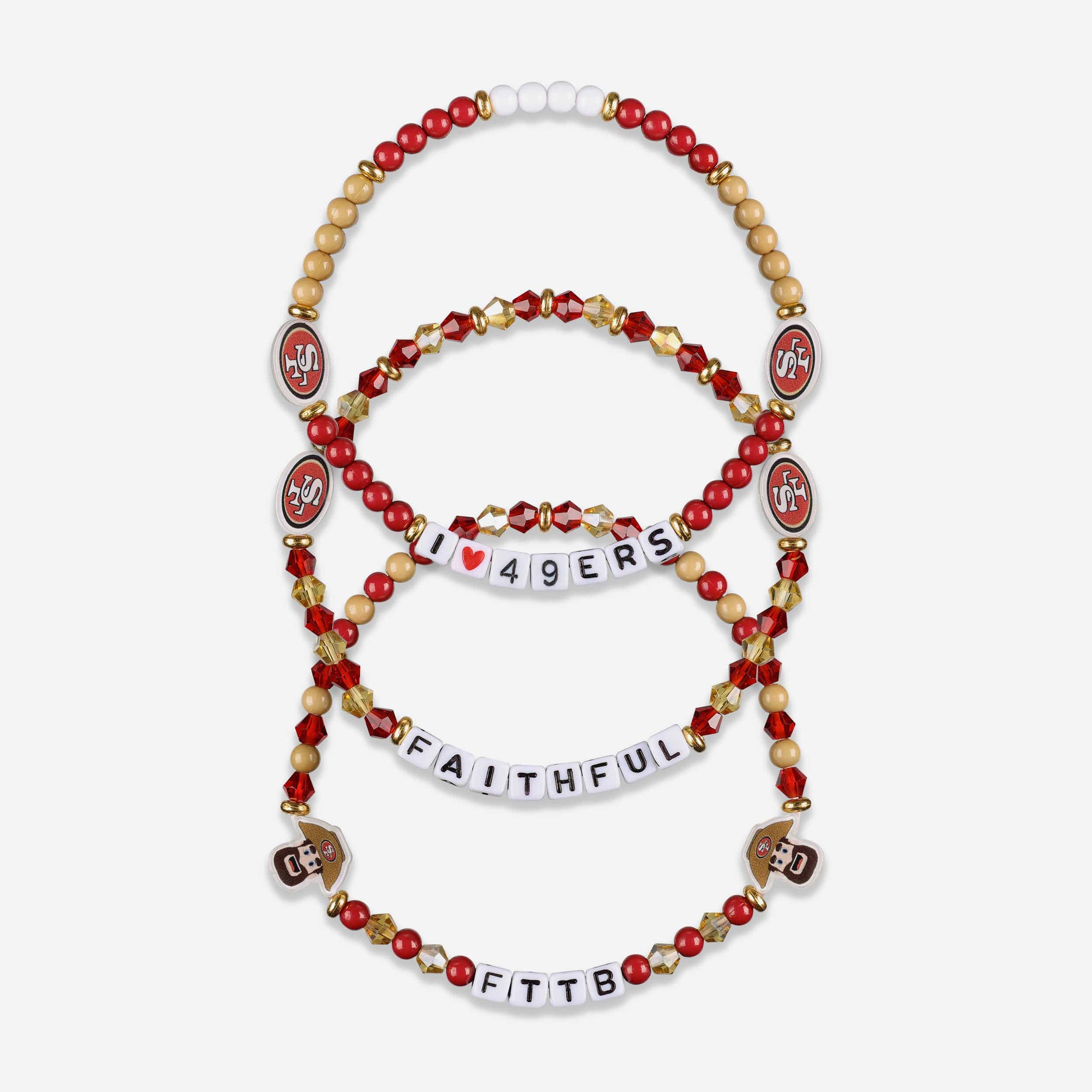 San Francisco 49ers 3 Pack Friendship Bracelet