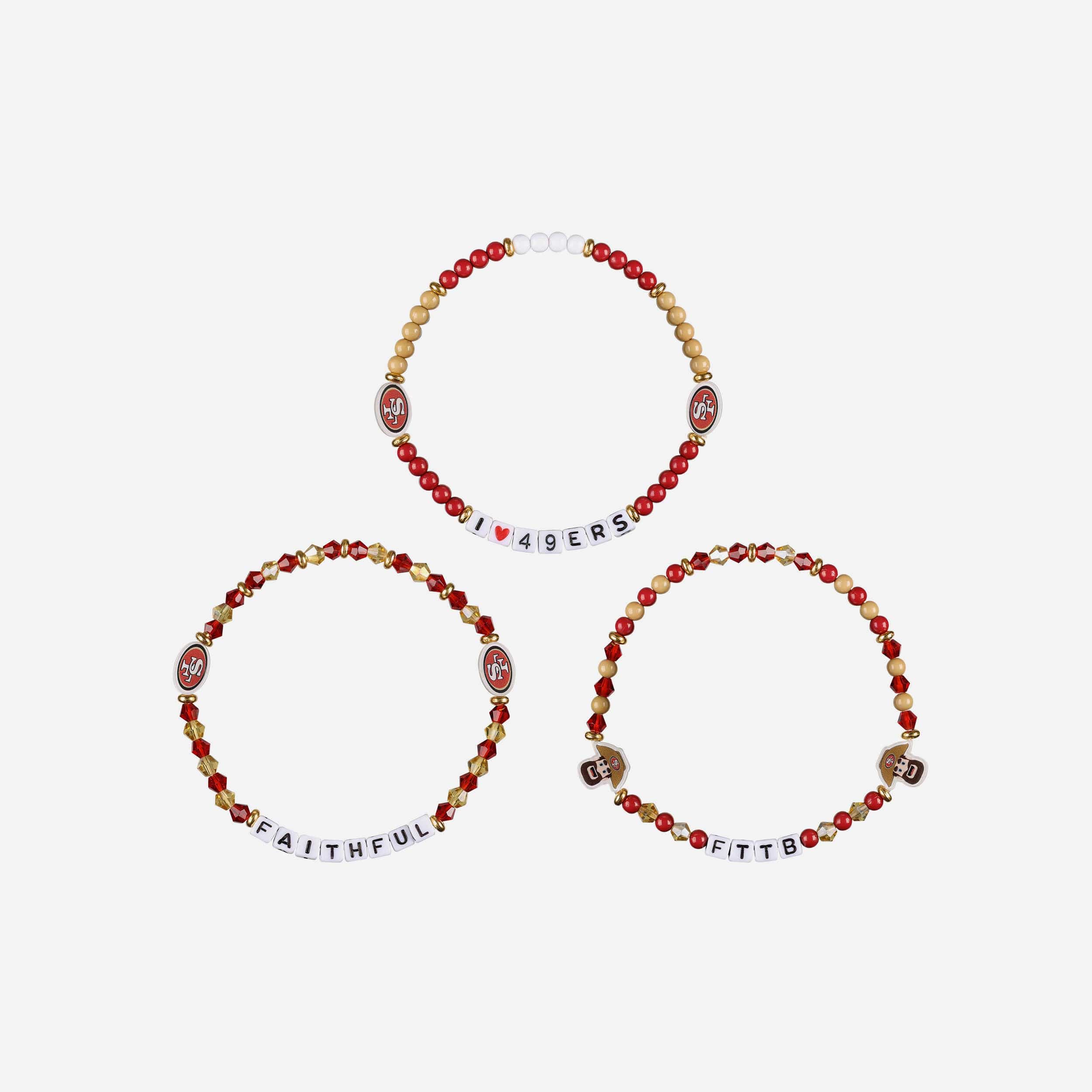San Francisco 49ers 3 Pack Friendship Bracelet - Image 3