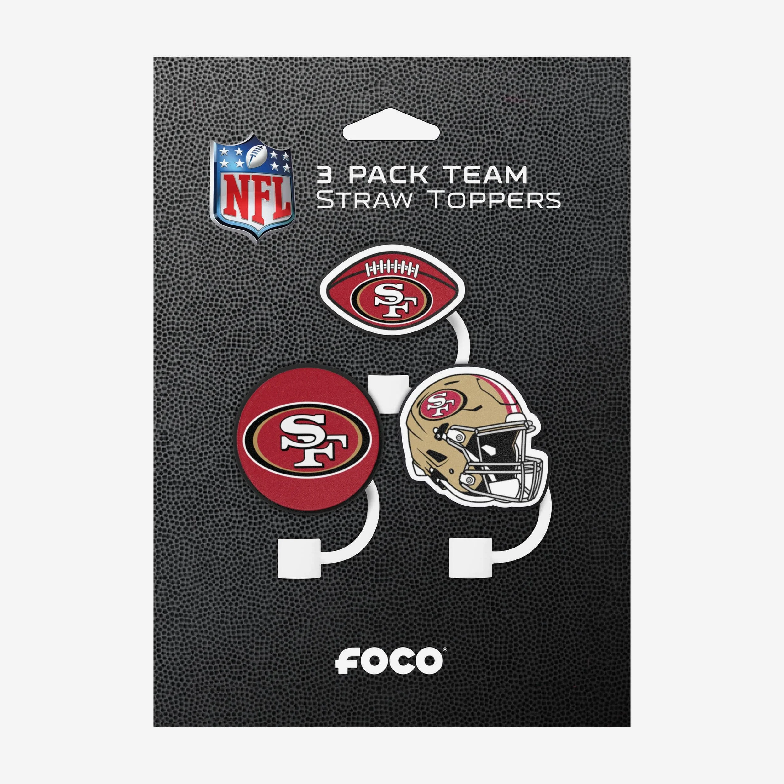 San Francisco 49ers 3 Pack Primary Logo Straw Toppers - Image 6