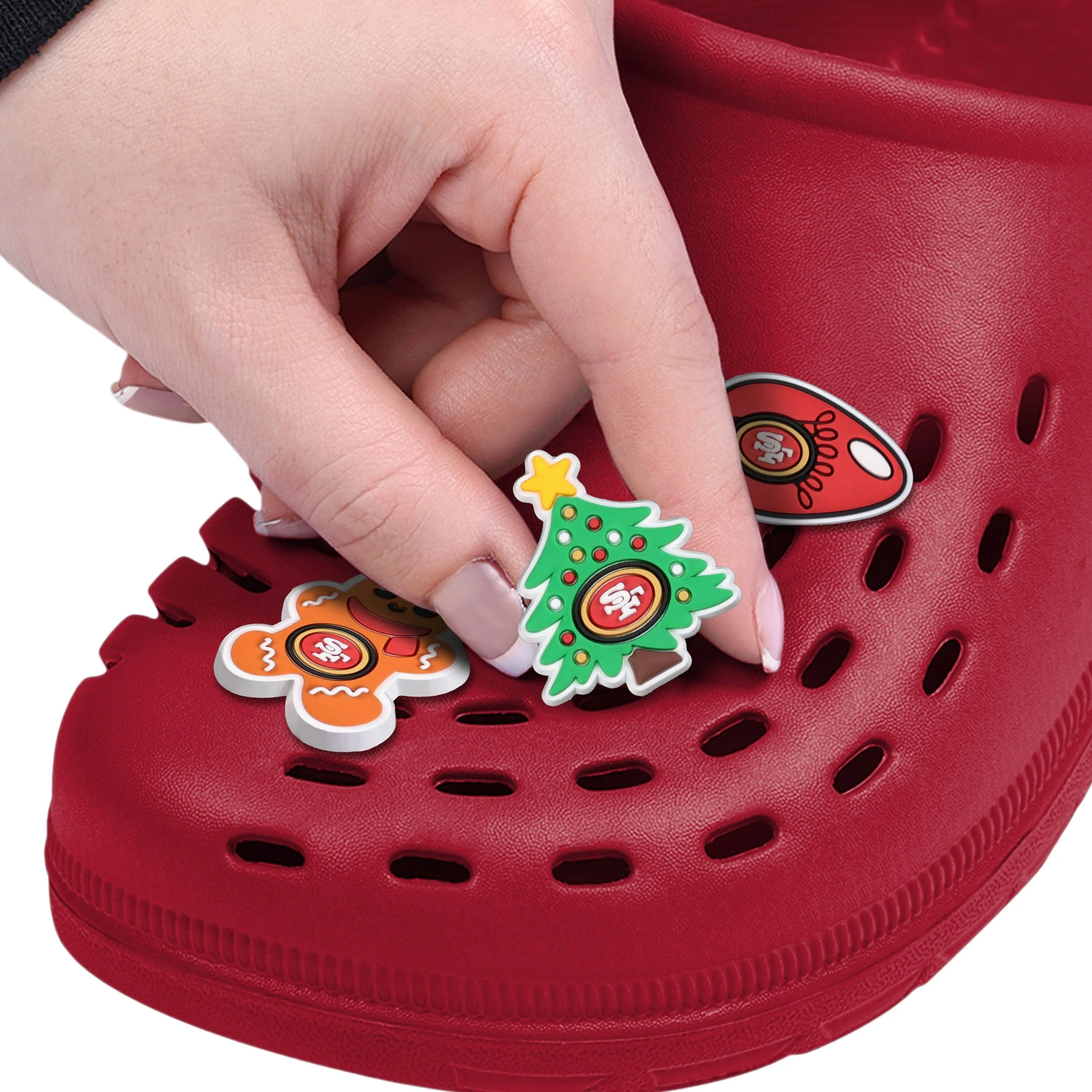 San Francisco 49ers 6 Pack Holiday Team Clog Charms - Image 3